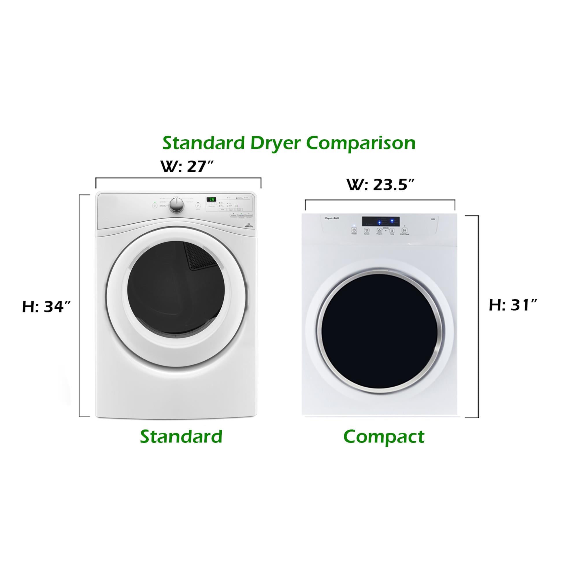 Secadora eléctrica apilable con ventilación de 3.5 pies cúbicos (blanca) ED 860 de Equator Advanced Appliances