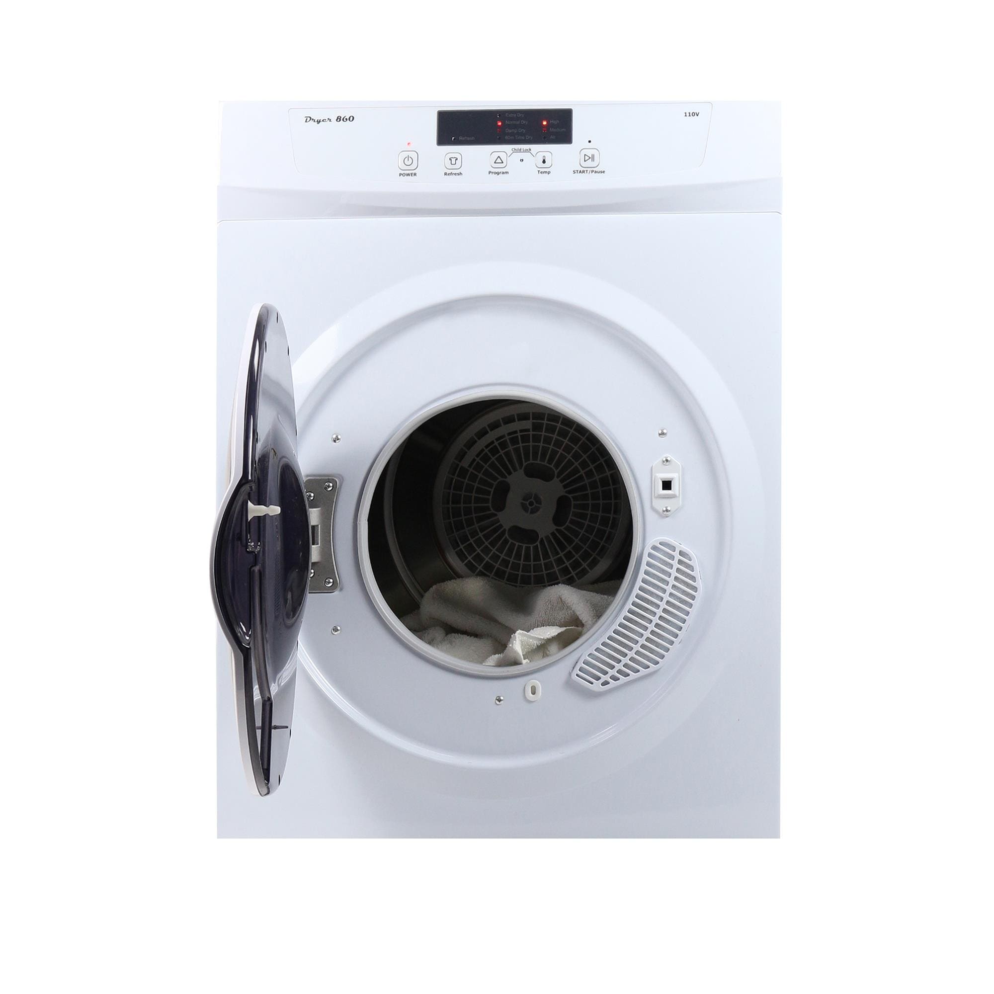 Secadora eléctrica apilable con ventilación de 3.5 pies cúbicos (blanca) ED 860 de Equator Advanced Appliances