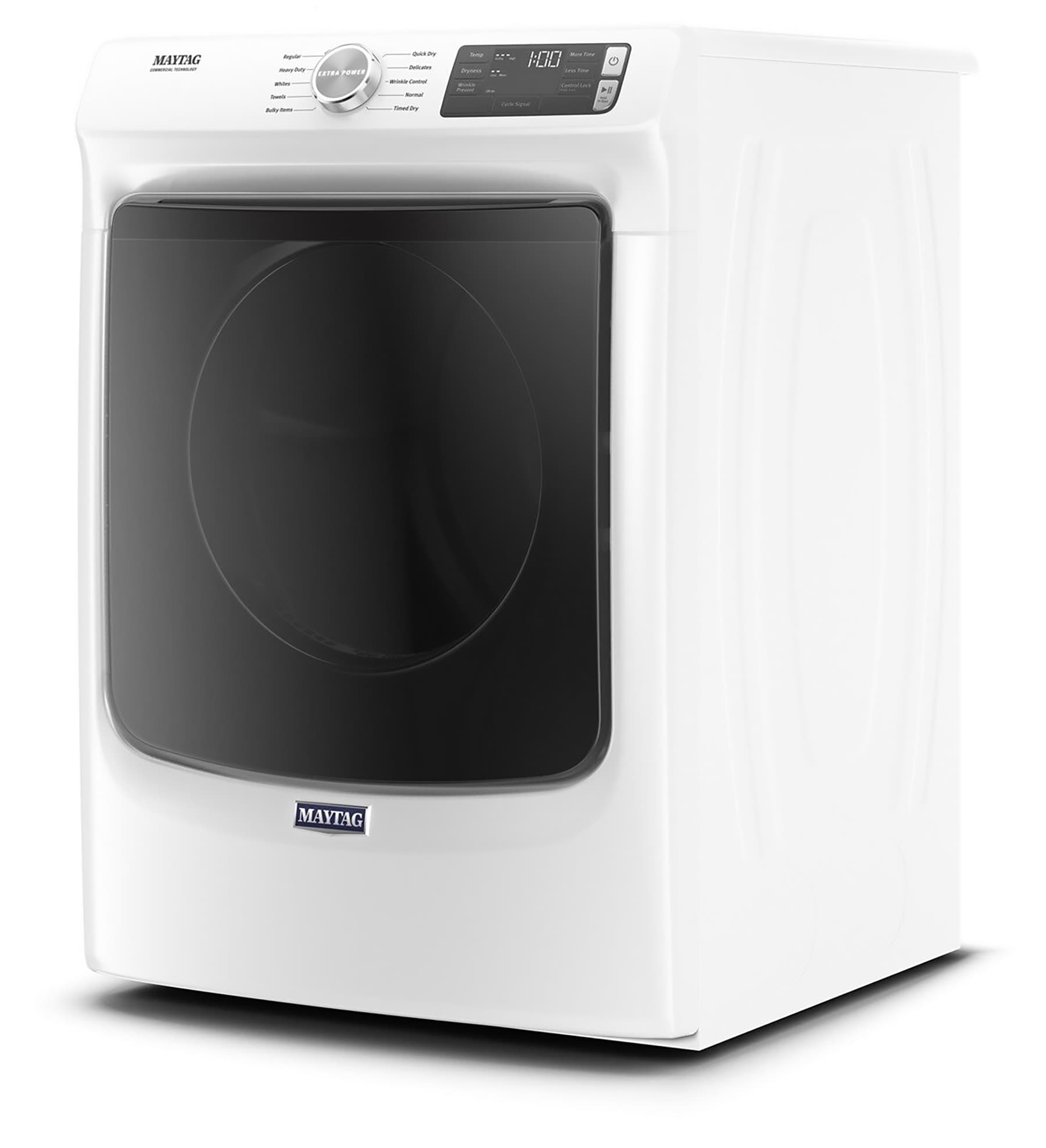 Secadora eléctrica apilable con ventilación de 7.3 pies cúbicos en color blanco, certificada por Energy Star MED5630HW.