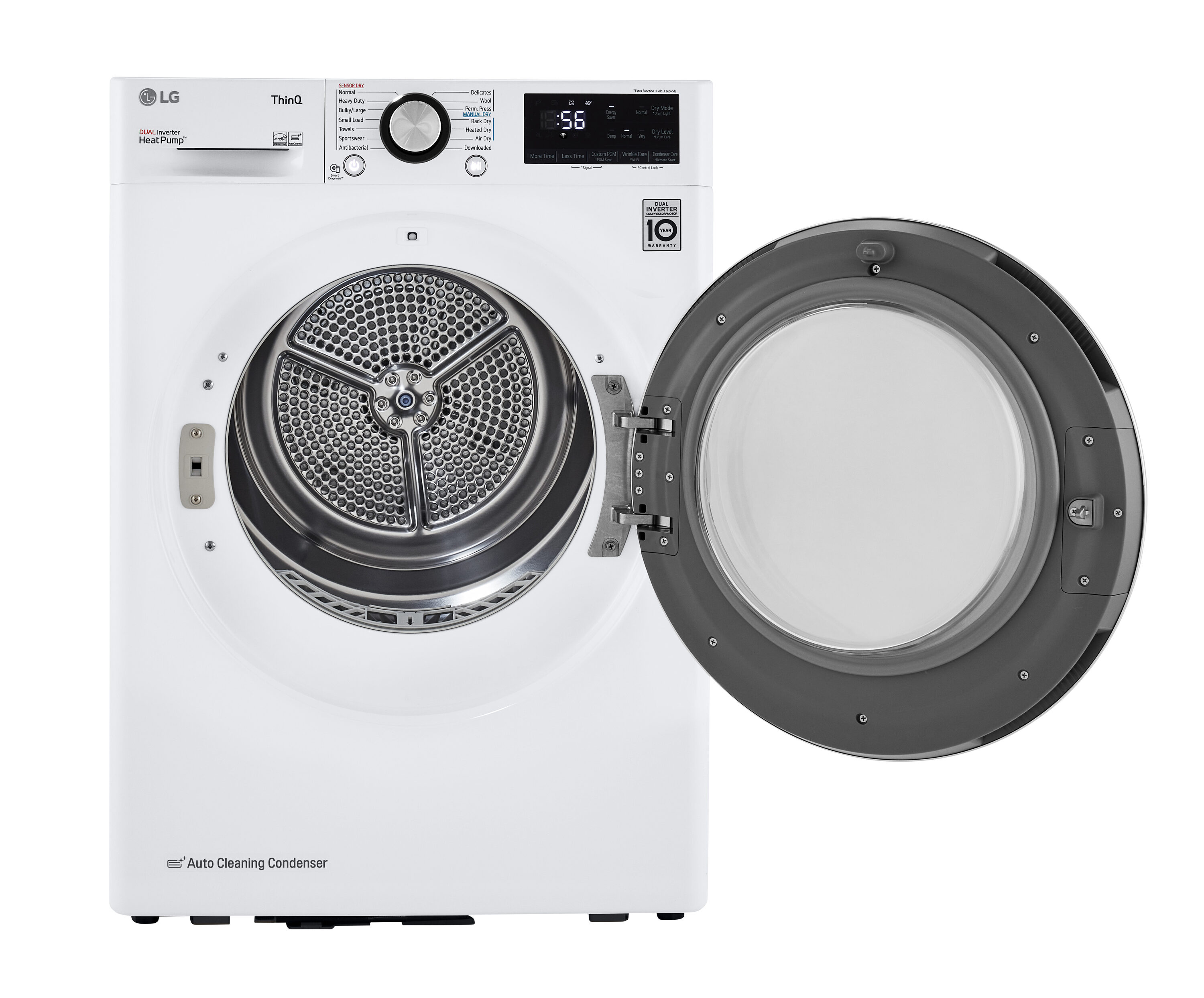 Secadora eléctrica apilable sin ventilación con bomba de calor de 4.2 pies cúbicos (Blanca) Certificada por Energy Star DLHC1455W