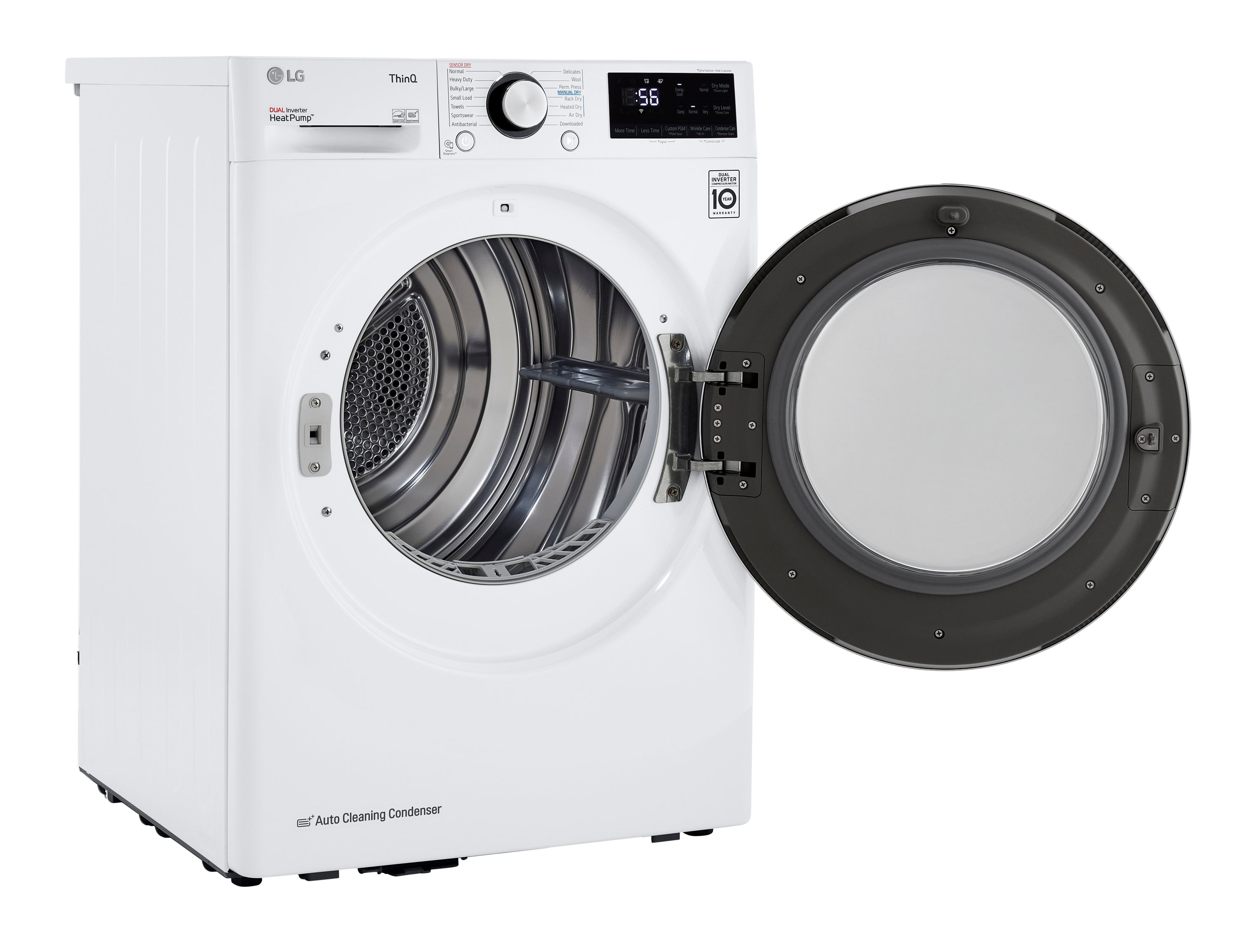 Secadora eléctrica apilable sin ventilación con bomba de calor de 4.2 pies cúbicos (Blanca) Certificada por Energy Star DLHC1455W