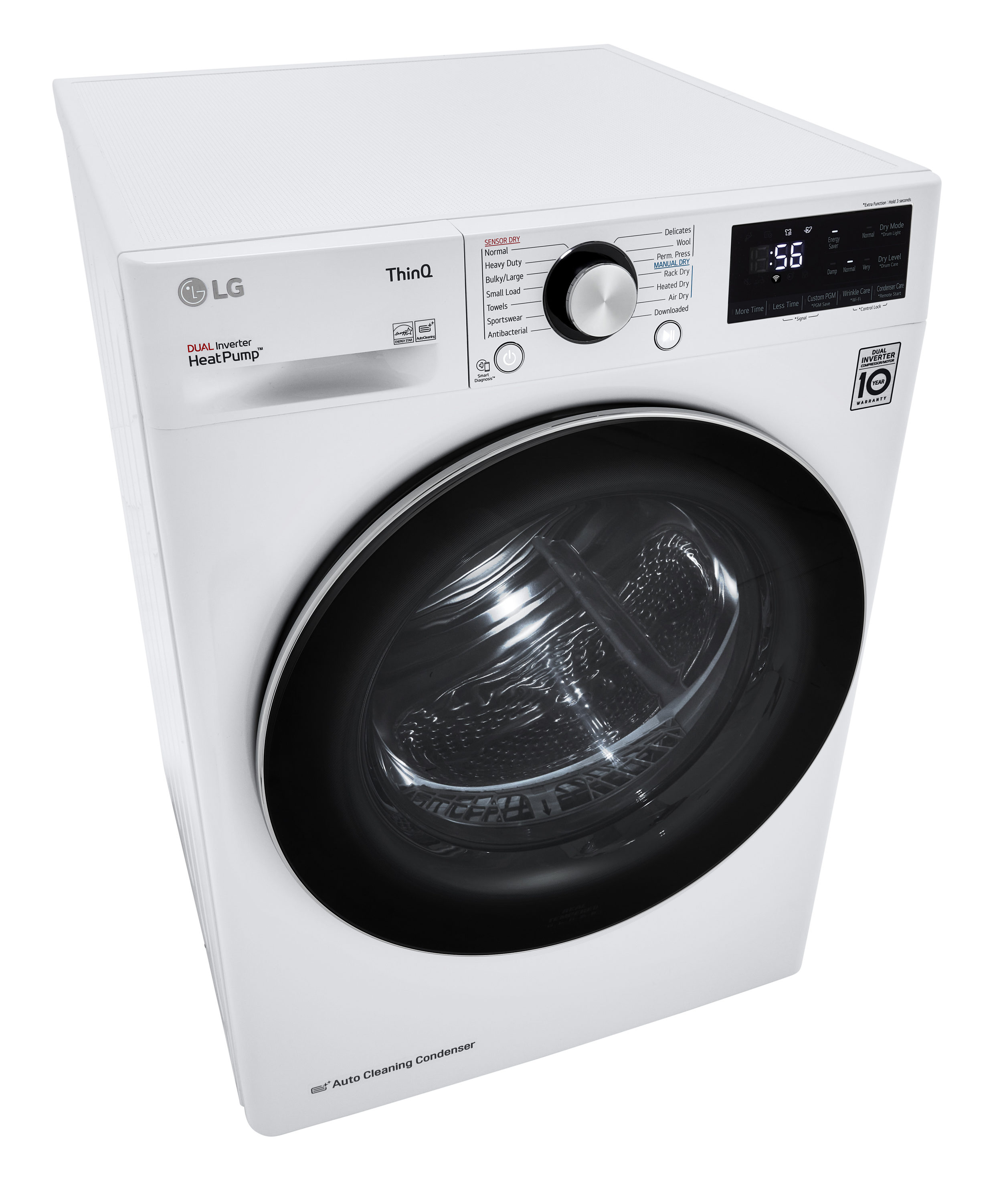 Secadora eléctrica apilable sin ventilación con bomba de calor de 4.2 pies cúbicos (Blanca) Certificada por Energy Star DLHC1455W