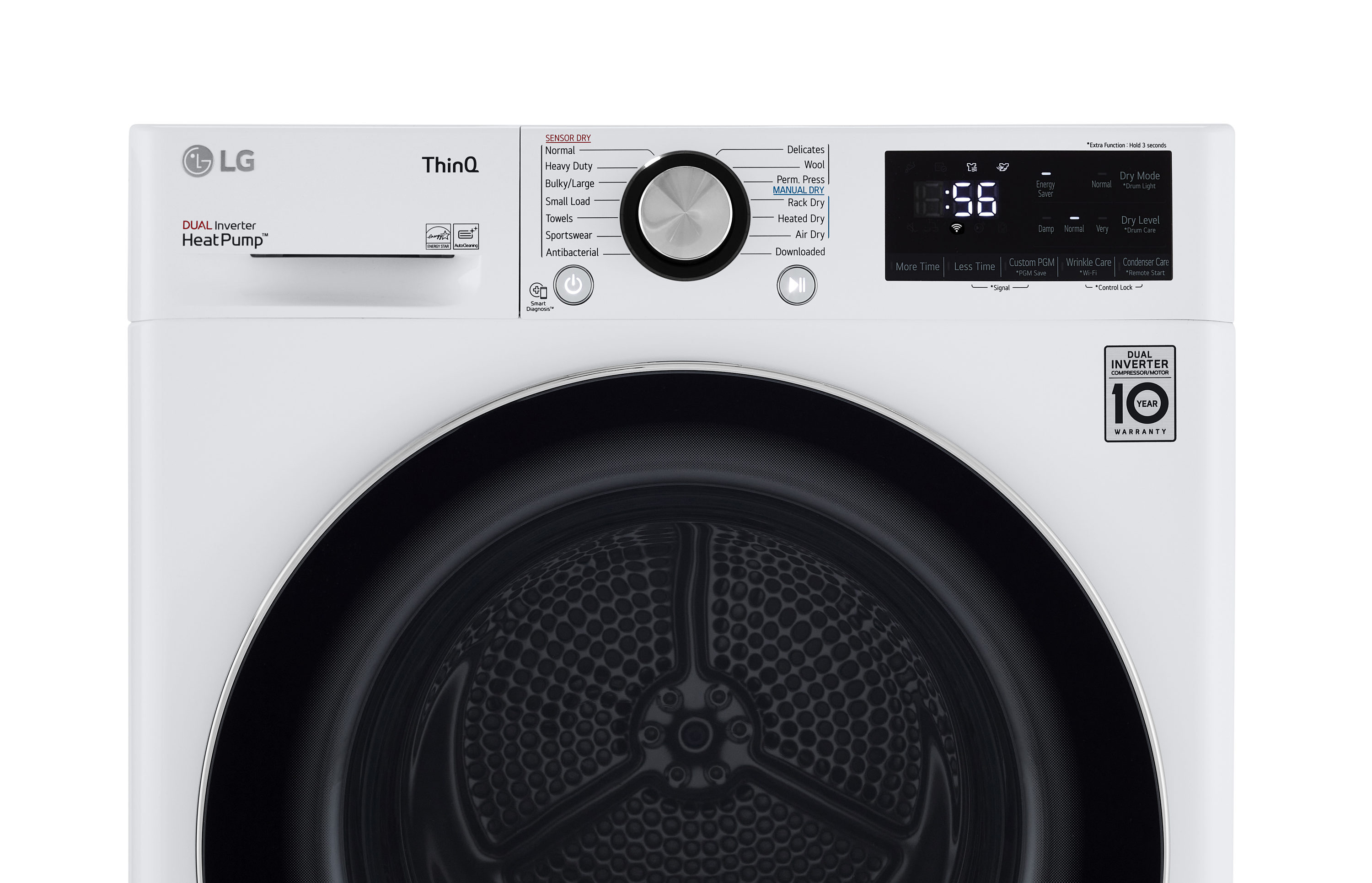 Secadora eléctrica apilable sin ventilación con bomba de calor de 4.2 pies cúbicos (Blanca) Certificada por Energy Star DLHC1455W