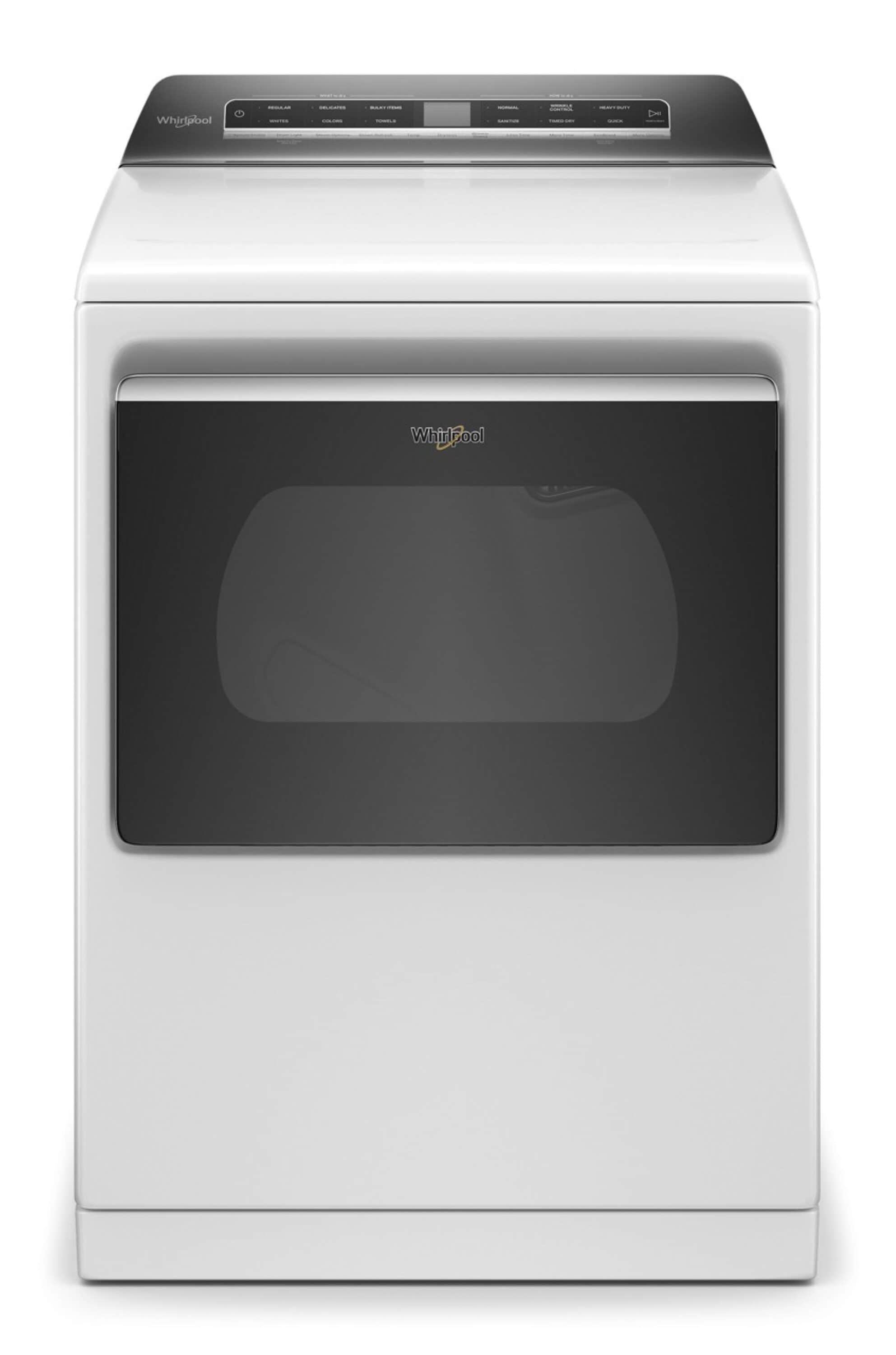 Secadora eléctrica con ciclo de vapor de 7.4 pies cúbicos, capaz de conectarse a dispositivos inteligentes (blanca) con certificación Energy Star - Whirlpool WED8127LW