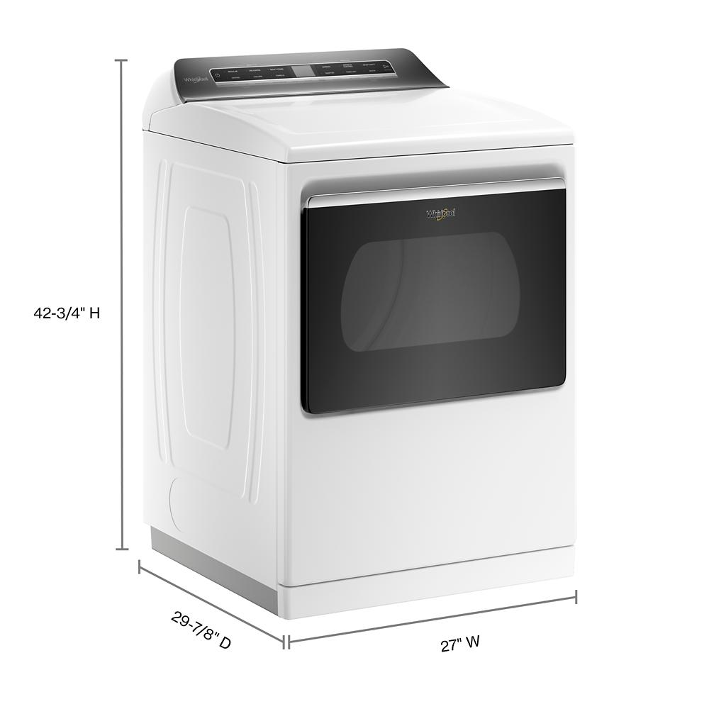 Secadora eléctrica con ciclo de vapor de 7.4 pies cúbicos, capaz de conectarse a dispositivos inteligentes (blanca) con certificación Energy Star - Whirlpool WED8127LW
