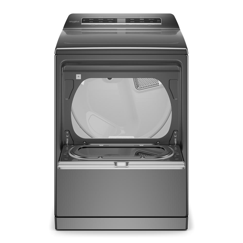 Secadora de gas con capacidad de 7.4 pies cúbicos, ciclo de vapor y compatible con tecnología inteligente (color cromo) Whirlpool Smart Capable certificada por Energy Star WGD8127LC