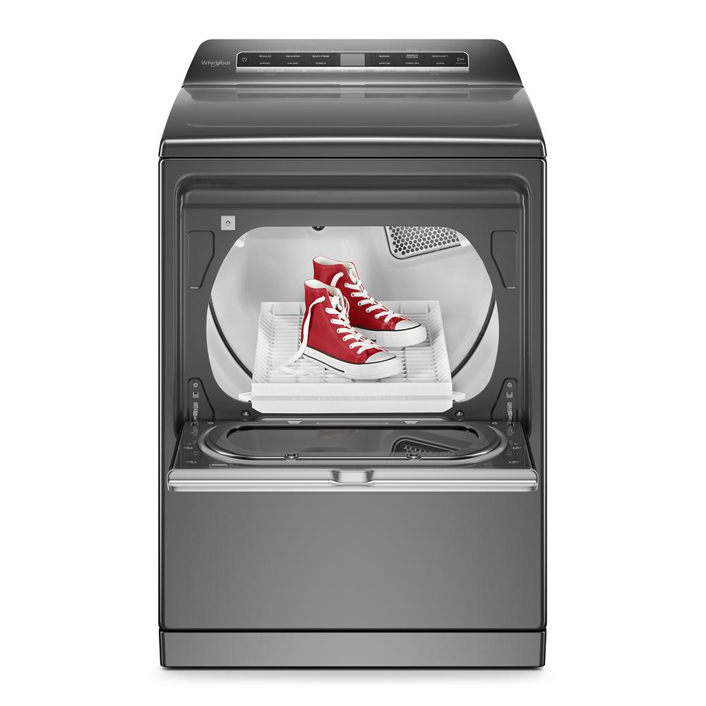 Secadora de gas con capacidad de 7.4 pies cúbicos, ciclo de vapor y compatible con tecnología inteligente (color cromo) Whirlpool Smart Capable certificada por Energy Star WGD8127LC