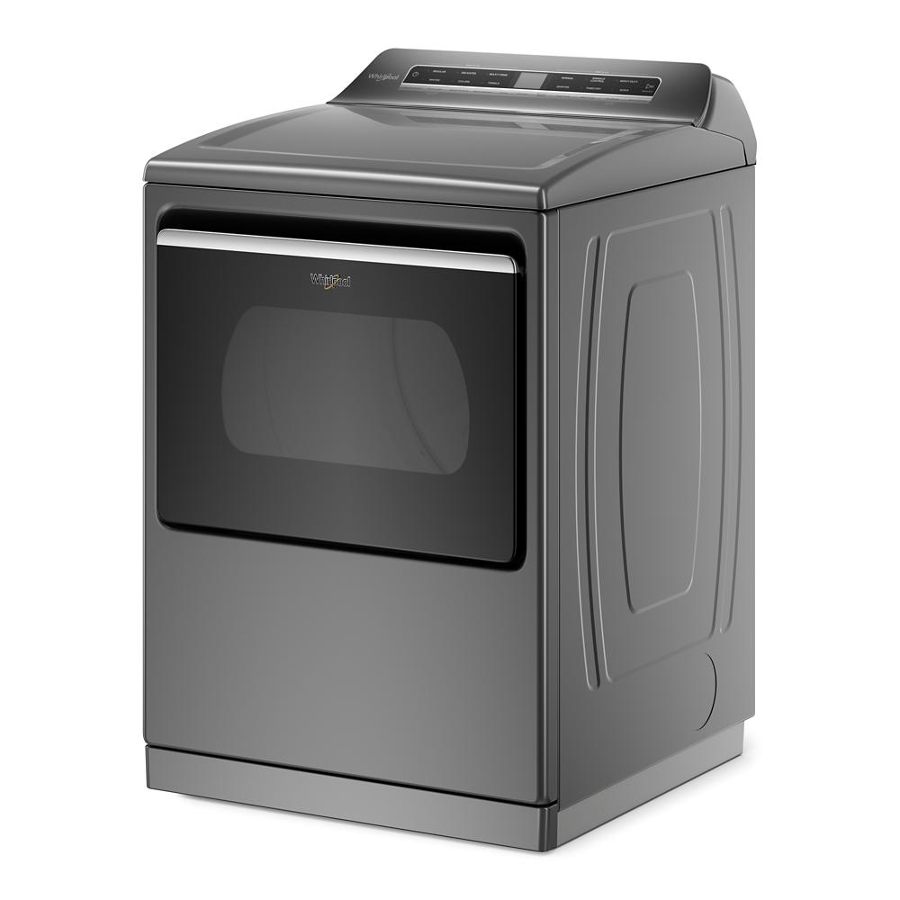 Secadora eléctrica de 7.4 pies cúbicos con ciclo de vapor (sombra de cromo) compatible con tecnología inteligente Whirlpool, certificada por Energy Star WED8127LC