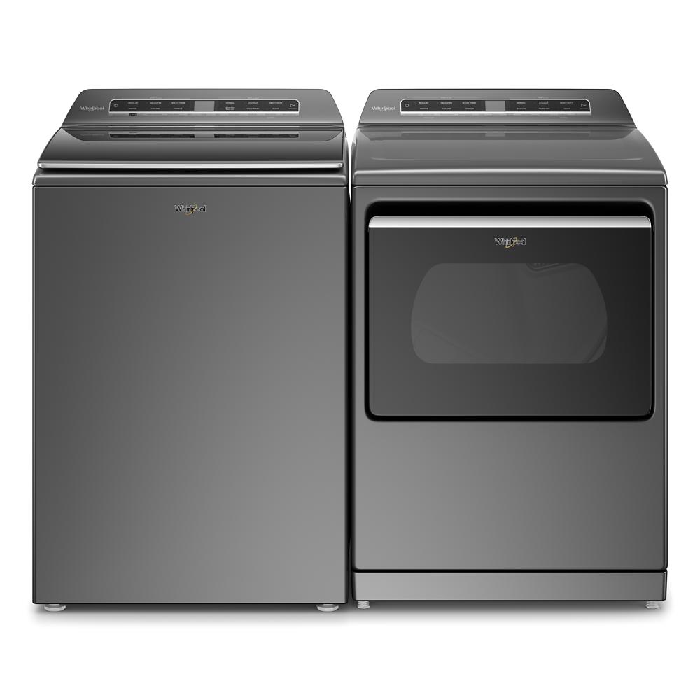 Secadora eléctrica de 7.4 pies cúbicos con ciclo de vapor (sombra de cromo) compatible con tecnología inteligente Whirlpool, certificada por Energy Star WED8127LC