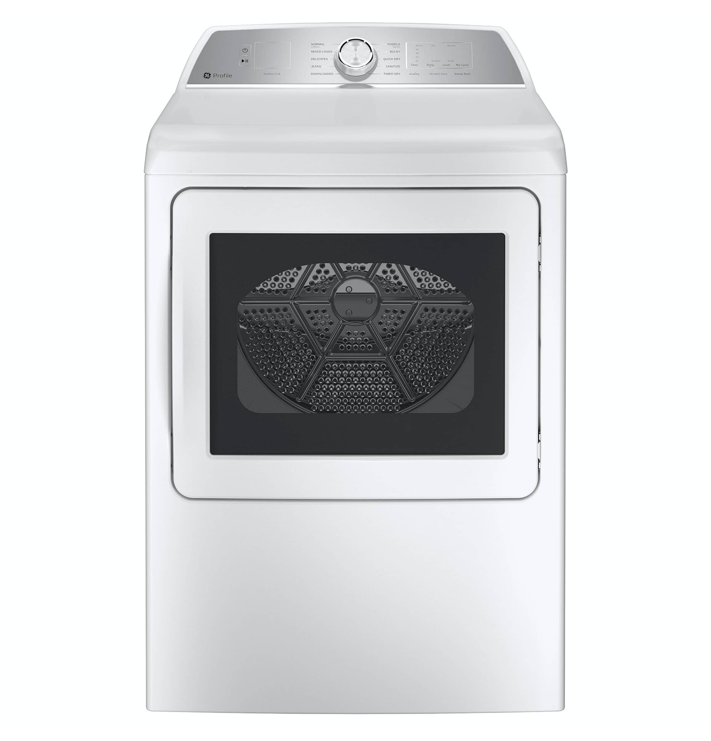 Secadora eléctrica de ventilación GE Profile de 7.4 pies cúbicos (Blanca) Energy Star Certificada PTDE60EBSRWS
