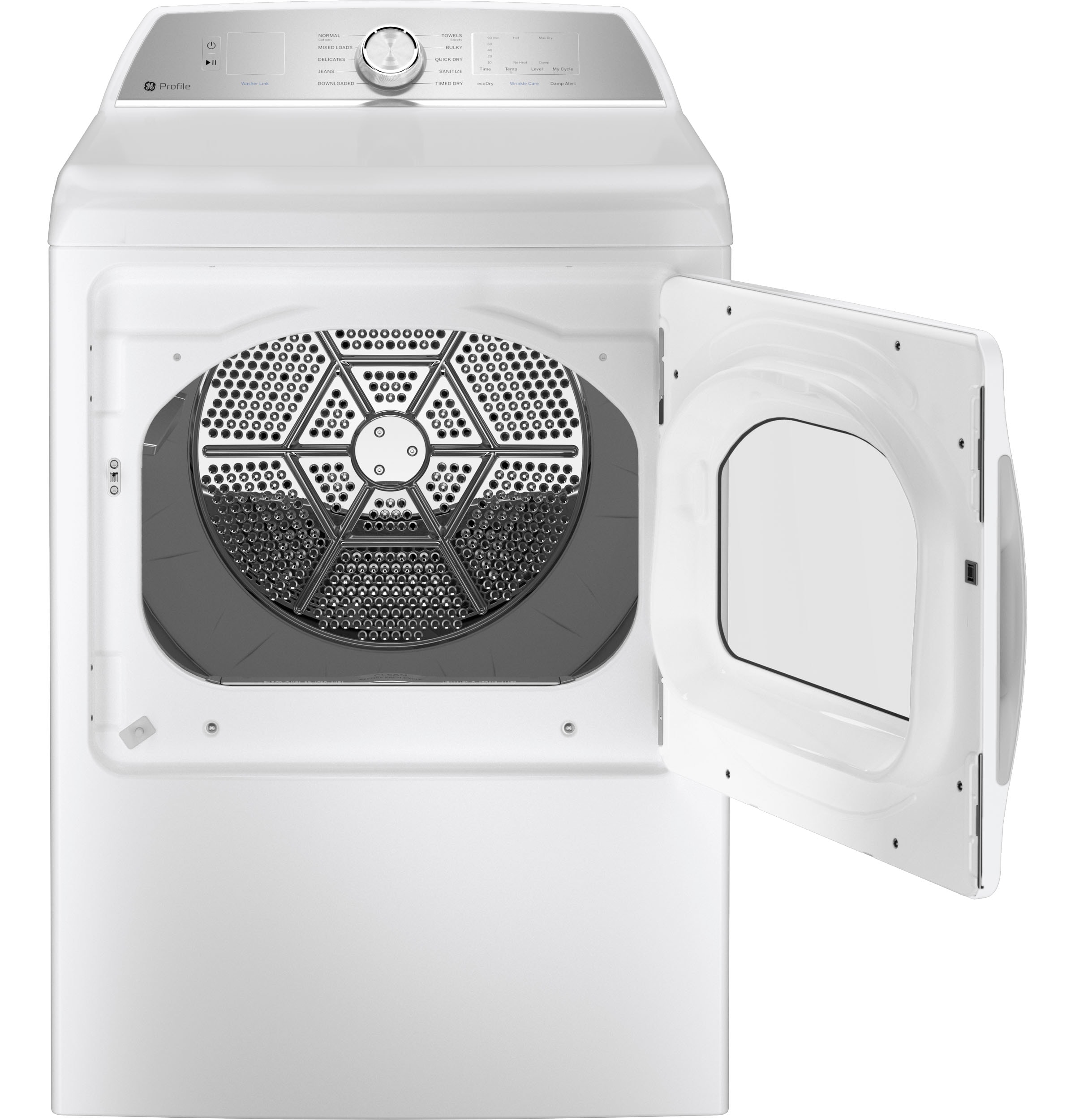 Secadora eléctrica de ventilación GE Profile de 7.4 pies cúbicos (Blanca) Energy Star Certificada PTDE60EBSRWS
