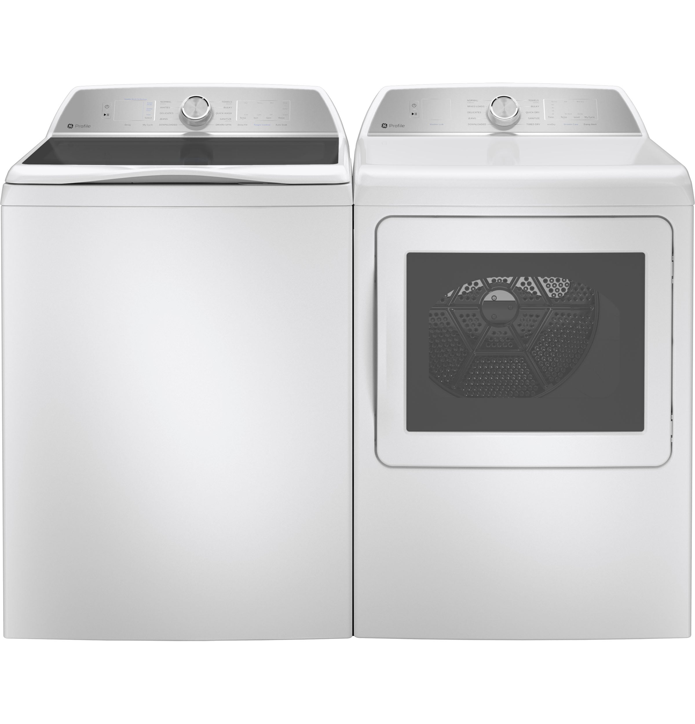 Secadora de Gas Inteligente Compatible de 7.4 pies cúbicos de Perfil GE (Blanca) Certificada Energy Star