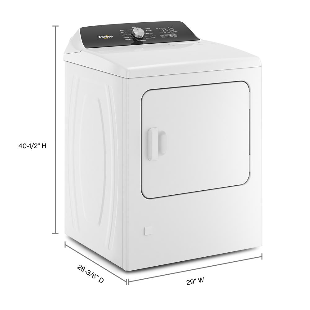 Secadora eléctrica de 7 pies cúbicos con ciclo de vapor de Whirlpool (Blanca) WED5050LW.