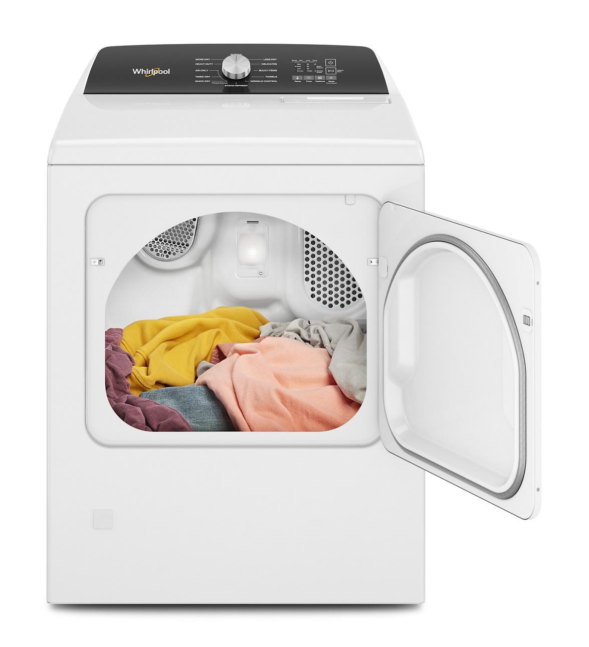 Secadora de gas de conducto con ciclo de vapor de 7 pies cúbicos de Whirlpool (Blanco) WGD5050LW