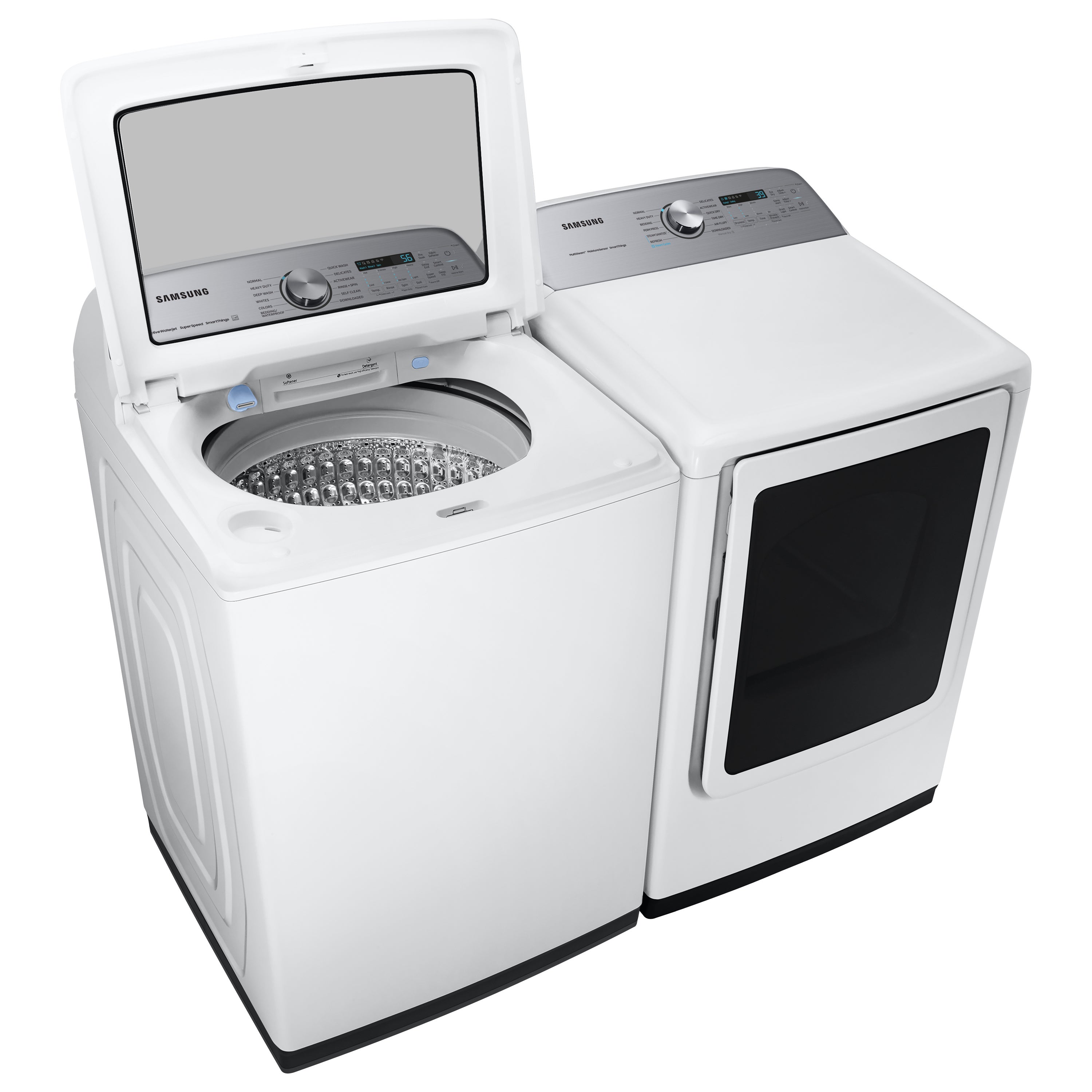 Secadora eléctrica de vapor de 7.4 pies cúbicos con ciclo de vapor (Blanco) DVE52A5500W de Samsung