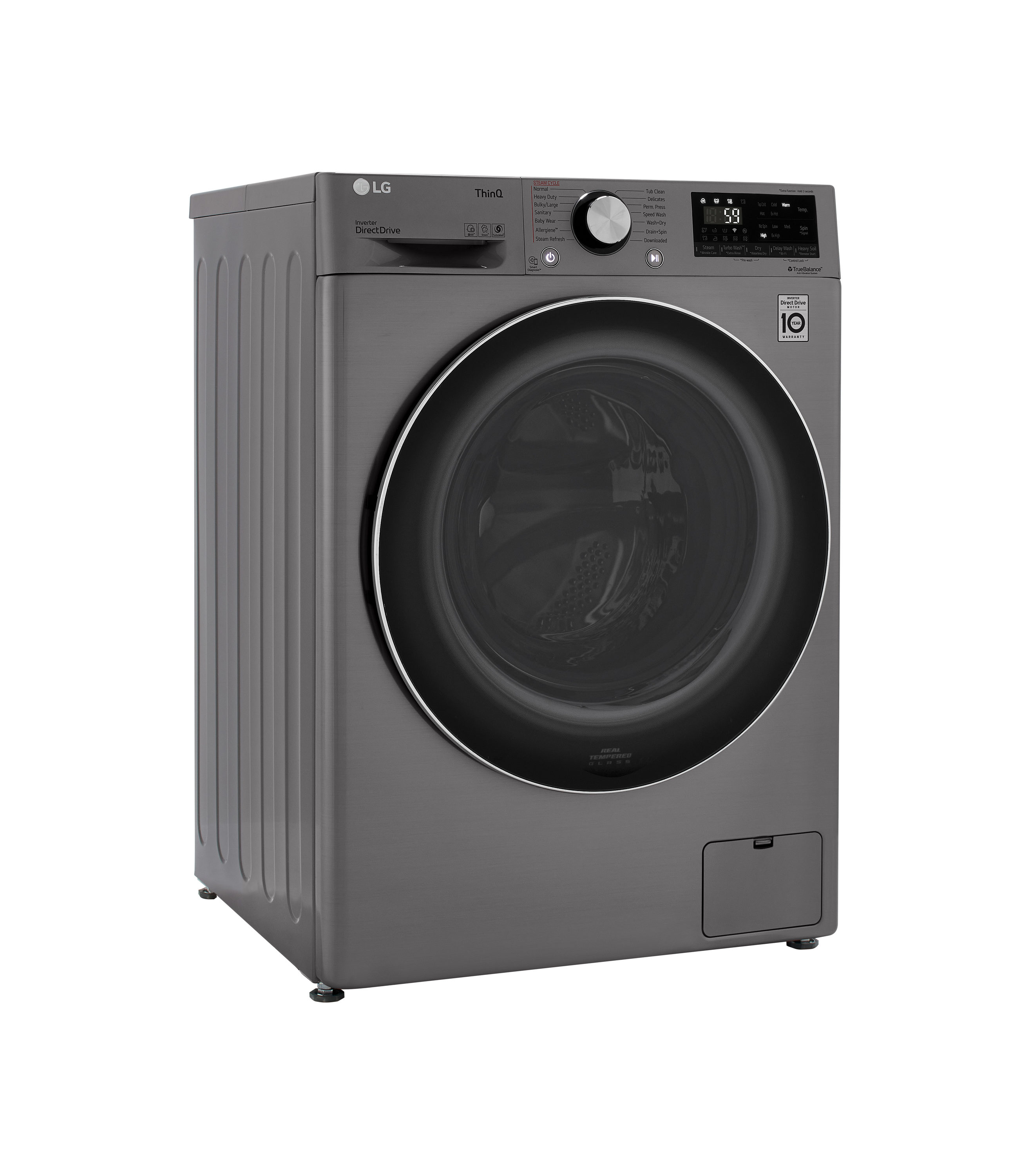 Combo de Lavadora y Secadora Todo en Uno sin Ventilación de Acero Grafito con Capacidad de 2.4 Pies Cúbicos de LG WM3555HVA