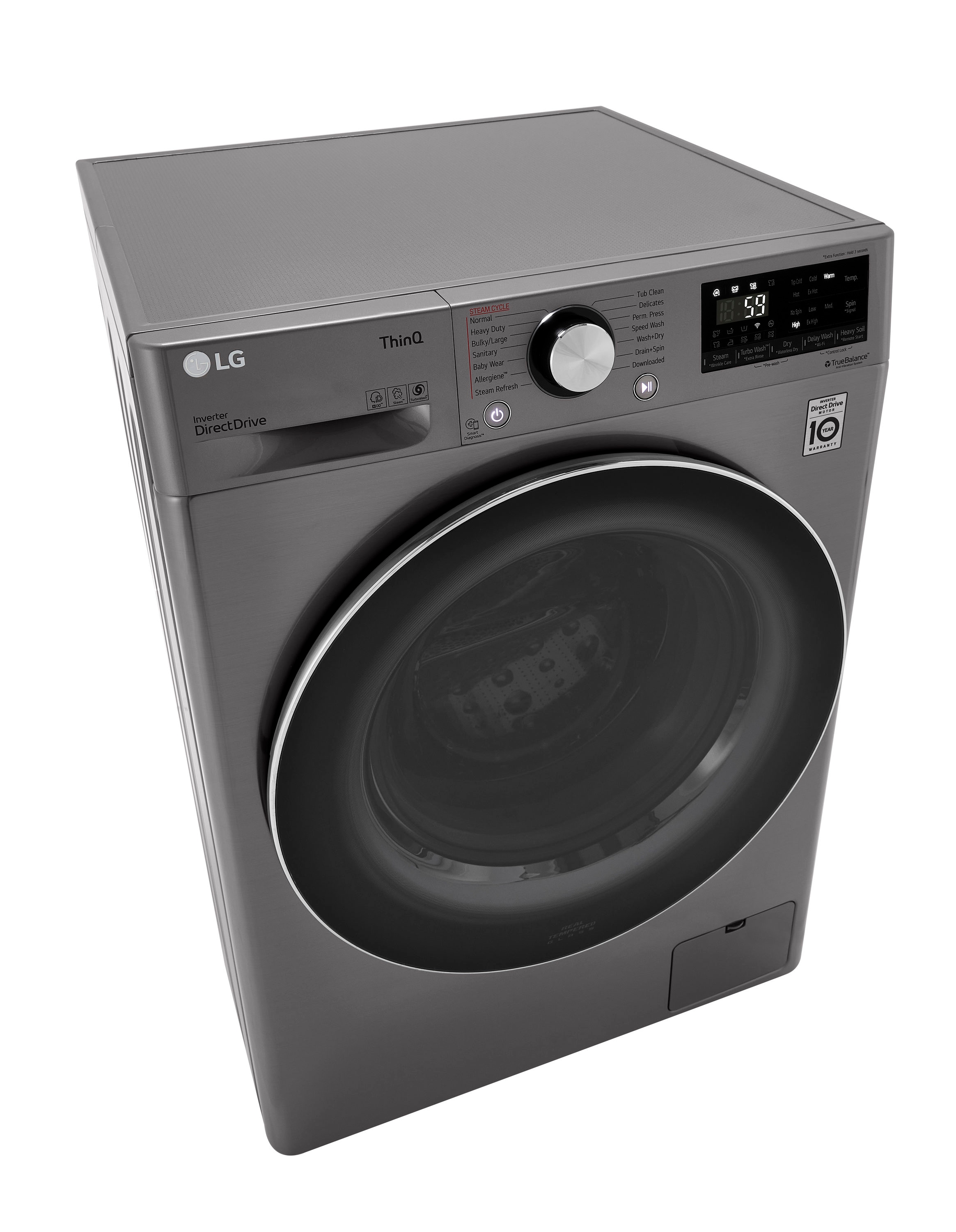 Combo de Lavadora y Secadora Todo en Uno sin Ventilación de Acero Grafito con Capacidad de 2.4 Pies Cúbicos de LG WM3555HVA