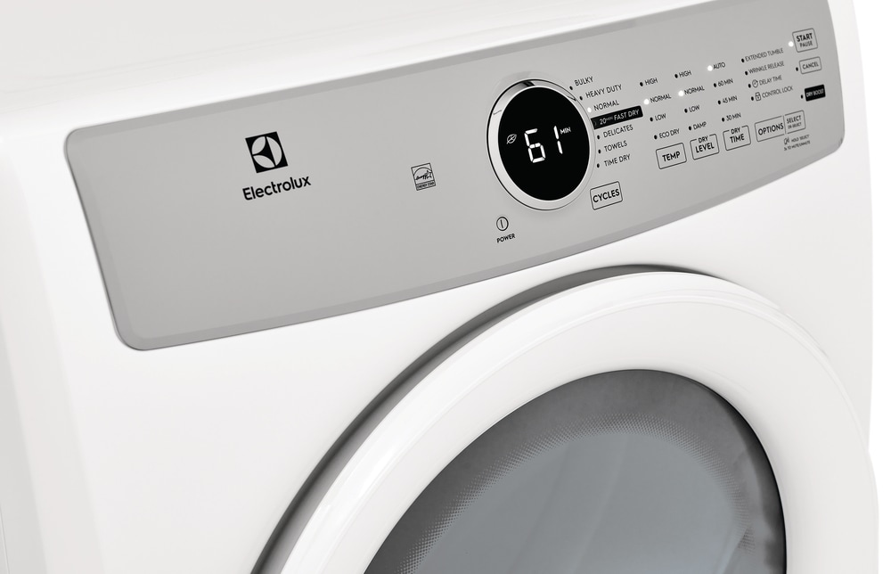 Secadora de gas apilable de 8 pies cúbicos (blanca) certificada por Energy Star Electrolux ELFG7337AW
