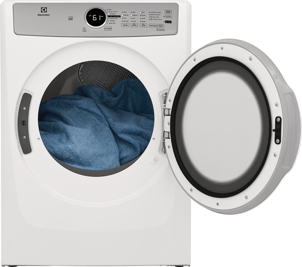 Secadora de gas apilable de 8 pies cúbicos (blanca) certificada por Energy Star Electrolux ELFG7337AW