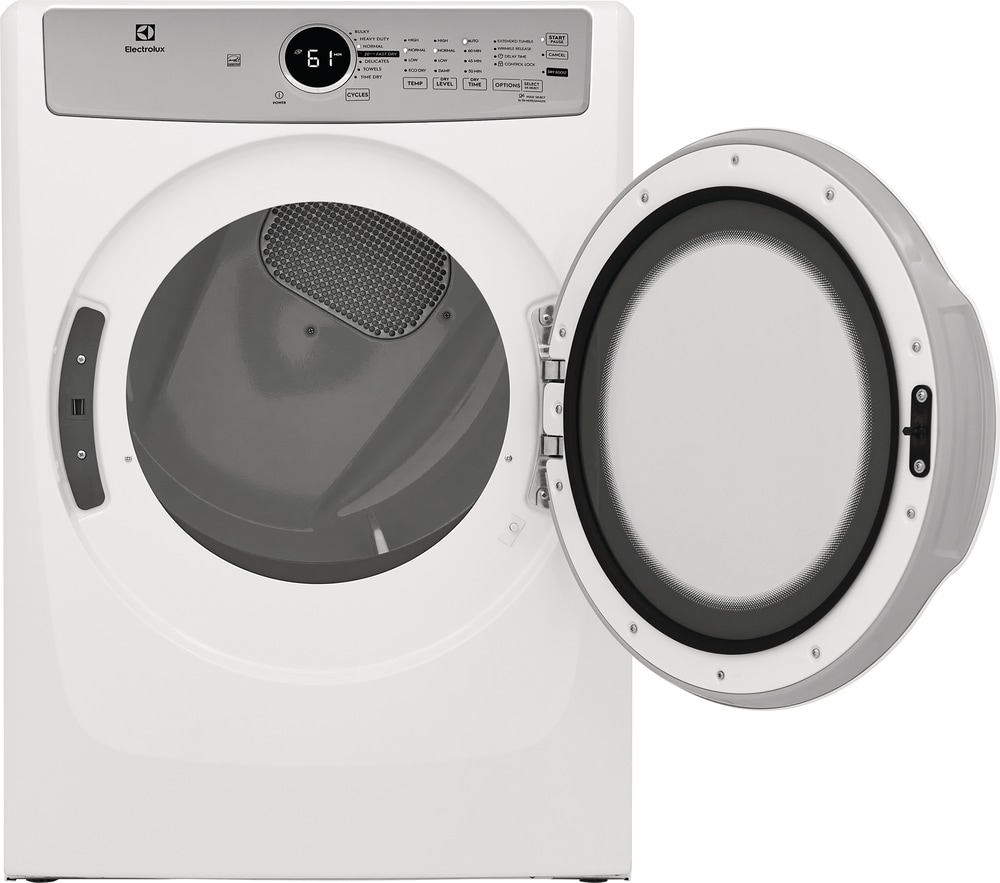 Secadora de gas apilable de 8 pies cúbicos (blanca) certificada por Energy Star Electrolux ELFG7337AW