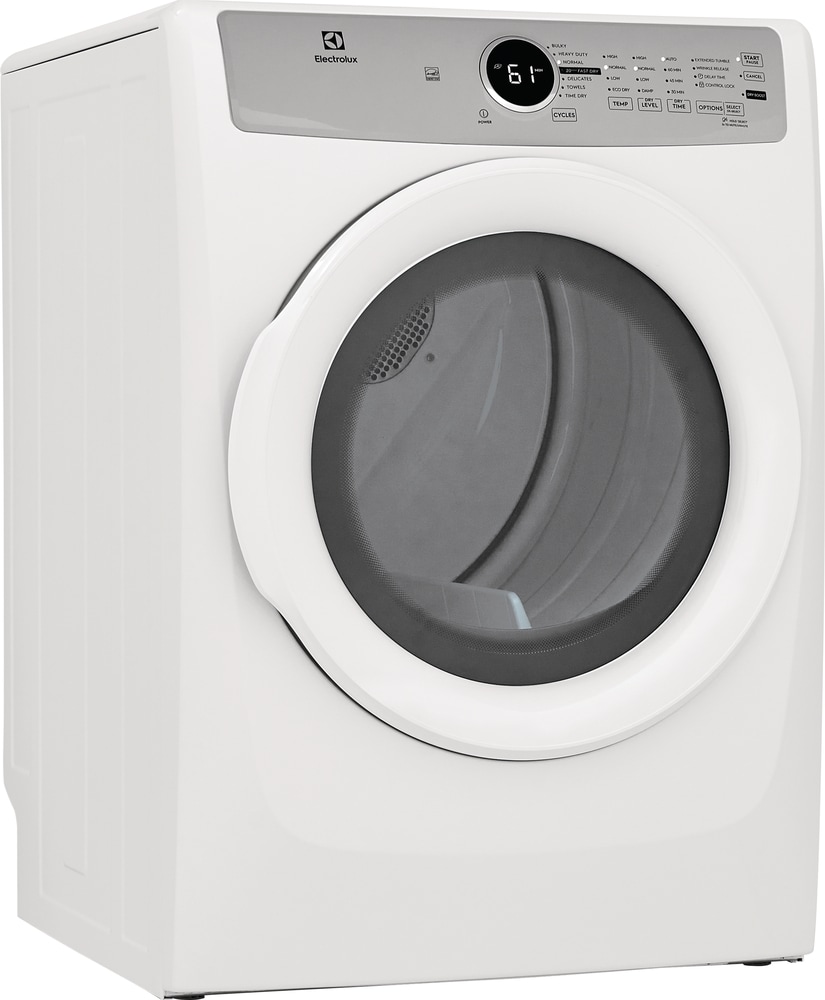 Secadora de gas apilable de 8 pies cúbicos (blanca) certificada por Energy Star Electrolux ELFG7337AW