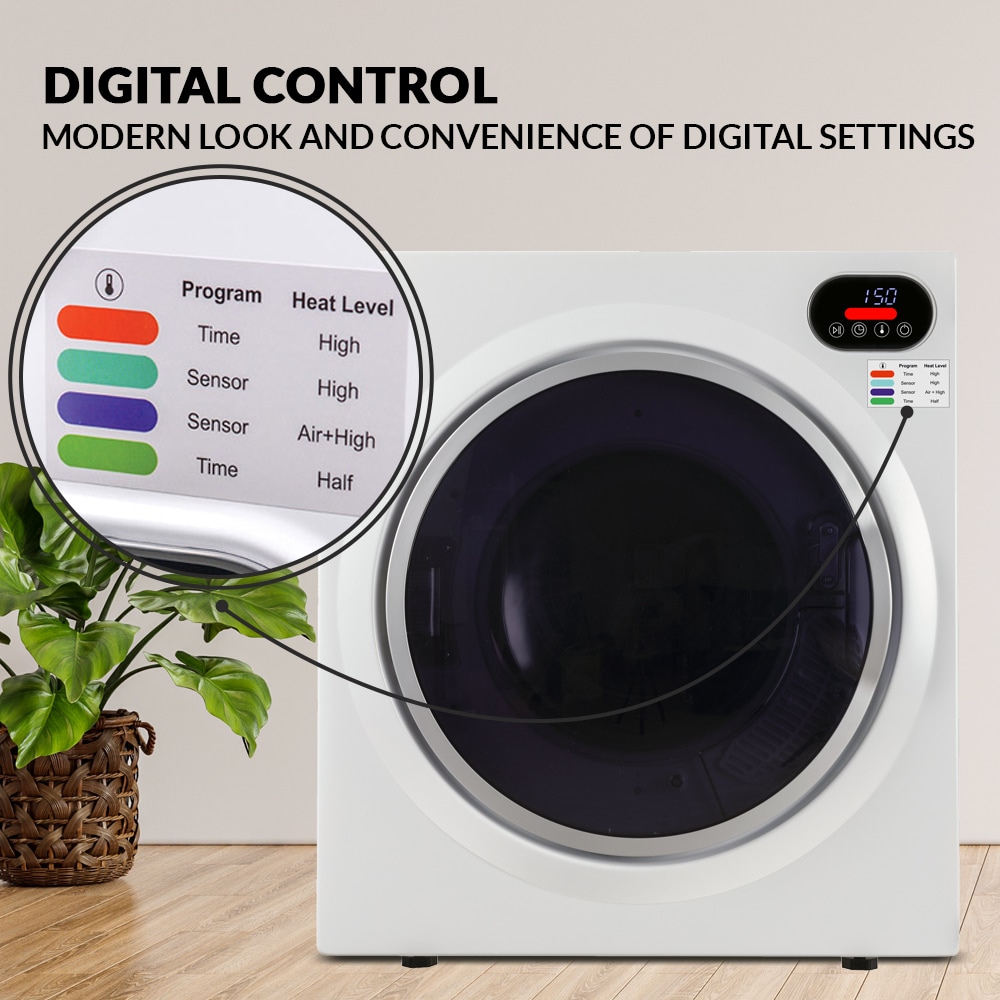 Secadora eléctrica portátil con ventilación de 2.6 pies cúbicos (blanca) ED 848 de Equator Advanced Appliances