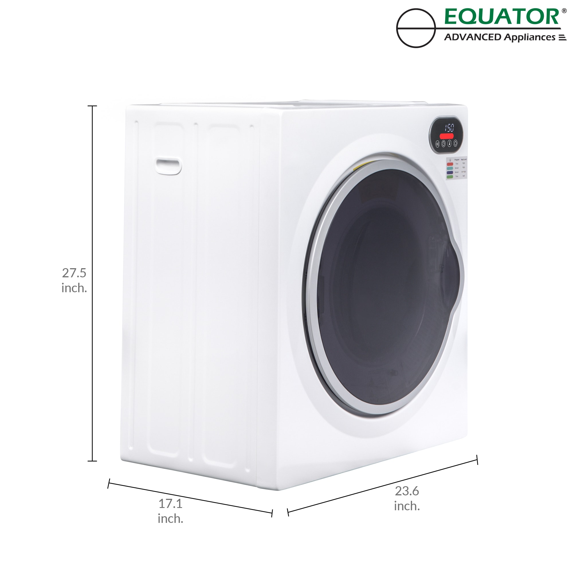 Secadora eléctrica portátil con ventilación de 2.6 pies cúbicos (blanca) ED 848 de Equator Advanced Appliances
