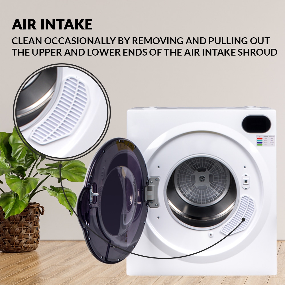 Secadora eléctrica portátil con ventilación de 2.6 pies cúbicos (blanca) ED 848 de Equator Advanced Appliances