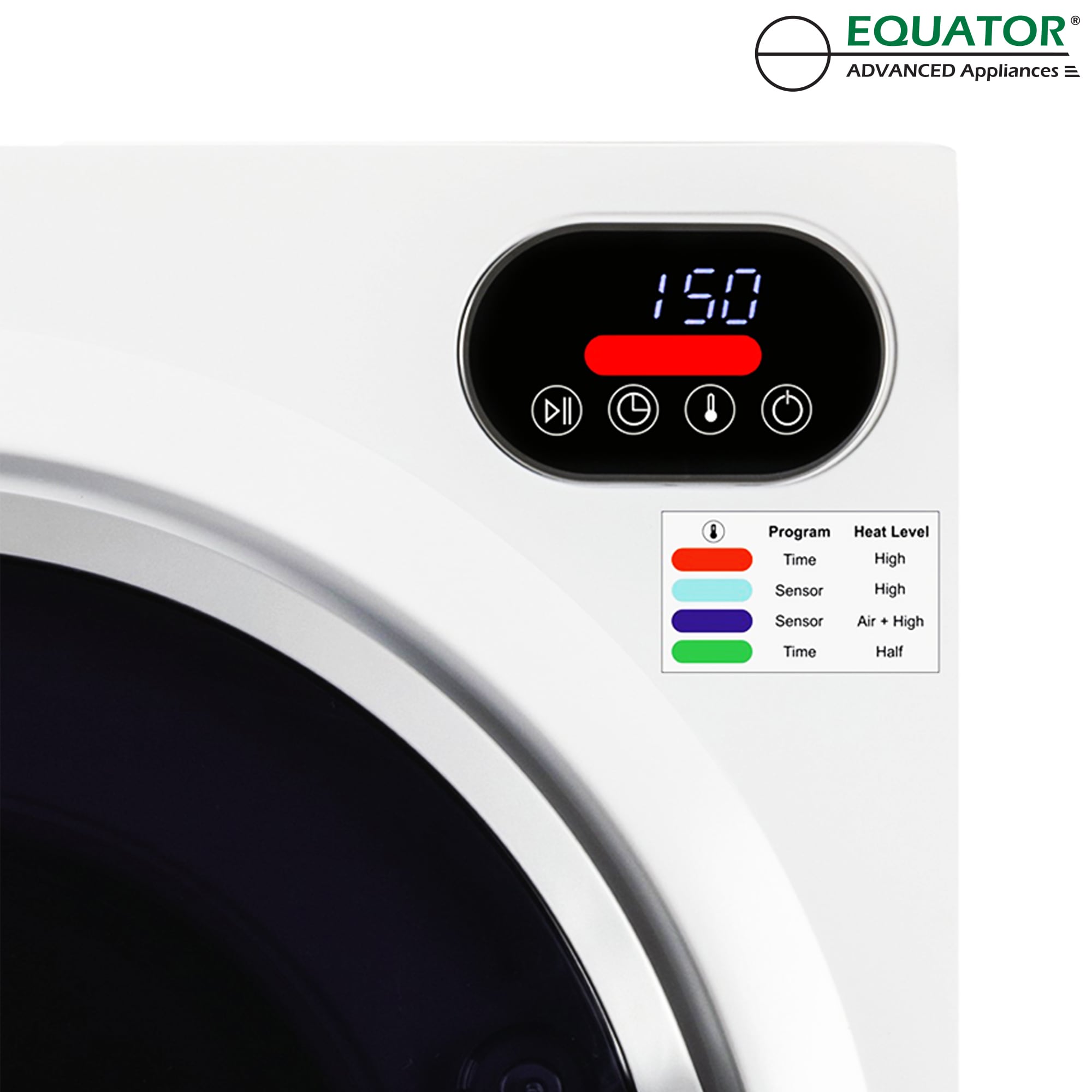 Secadora eléctrica portátil con ventilación de 2.6 pies cúbicos (blanca) ED 848 de Equator Advanced Appliances