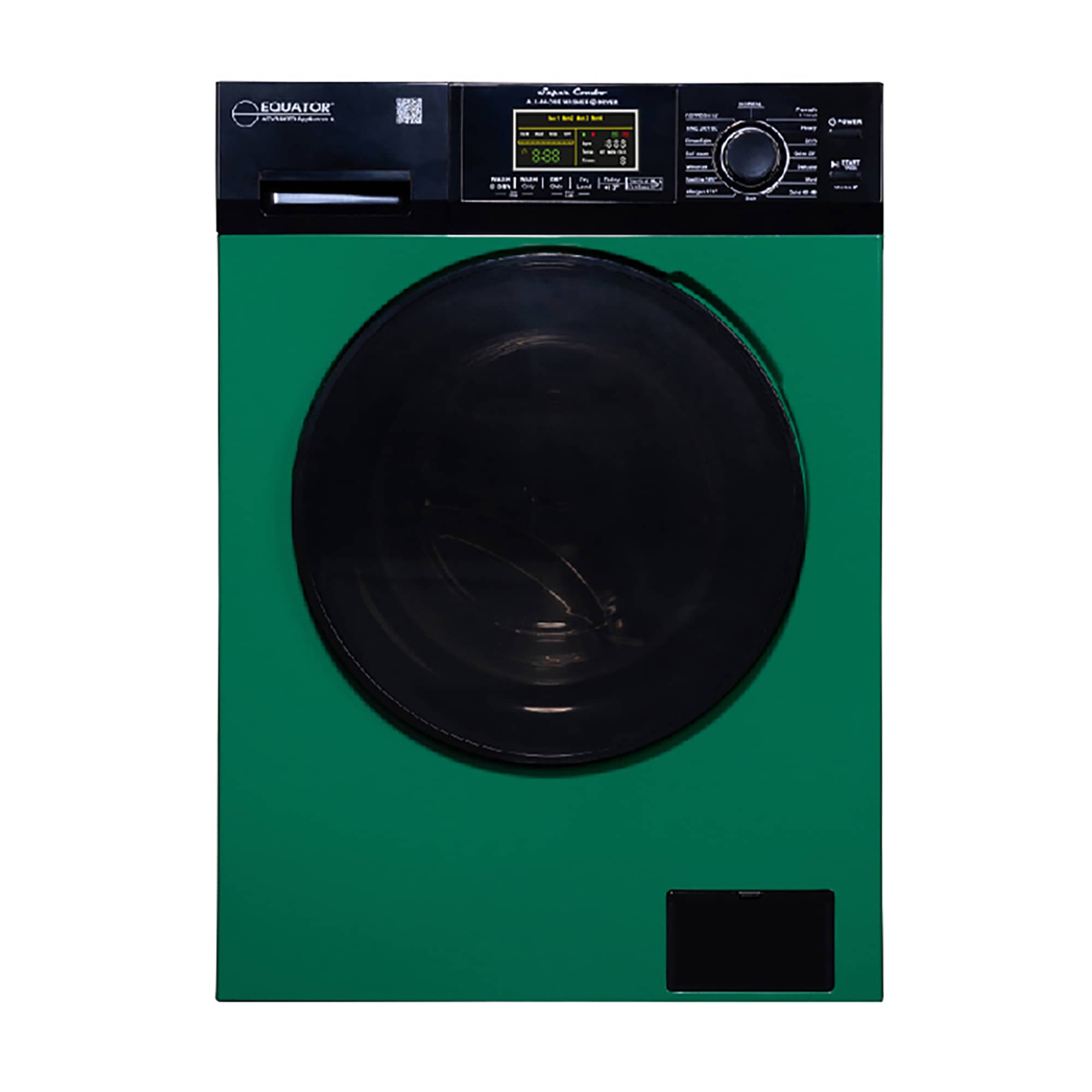 Equator Advanced Appliances Combo Lavadora Secadora Todo en Uno de 1.9 pies cúbicos en capacidad Verde/Negro con ventilación EZ 5500 CV VERDE