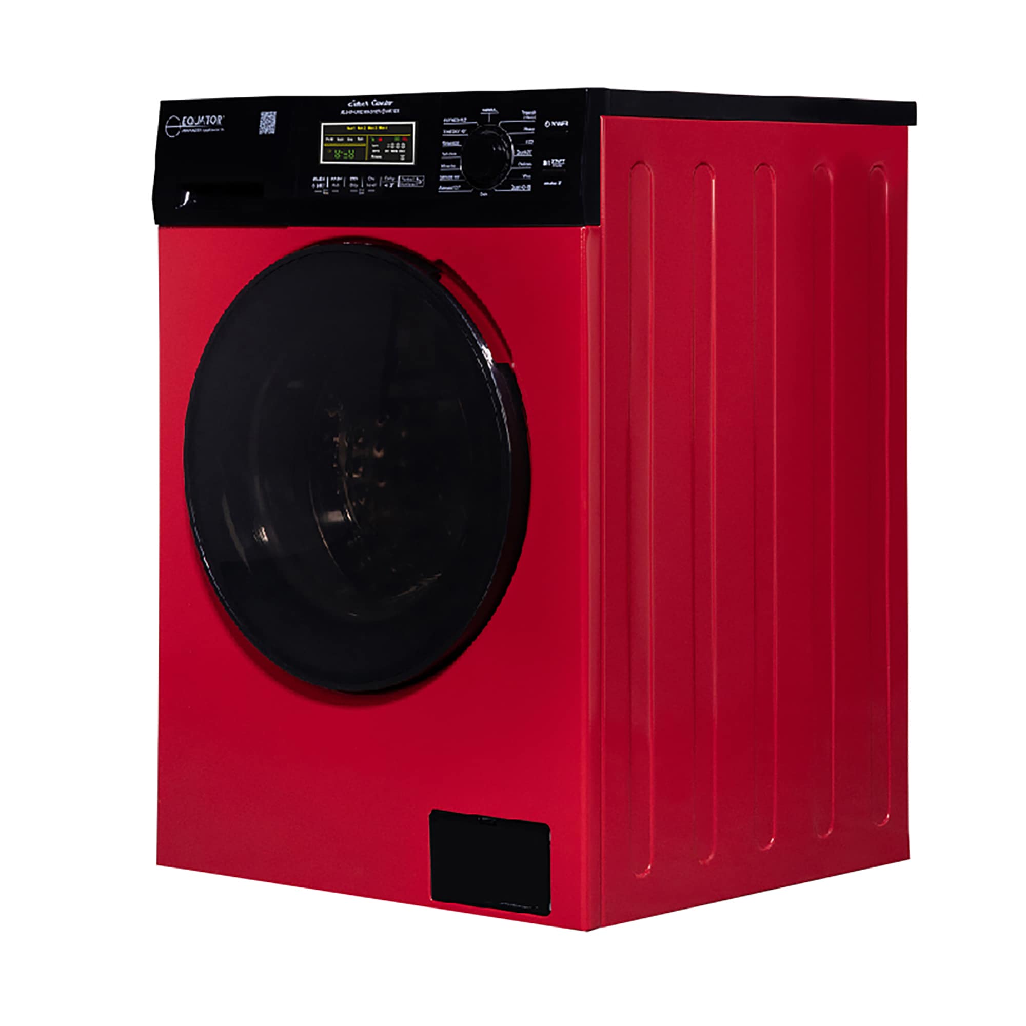 Lavadora Secadora Todo en Uno Compacta Digital de 1.9 pies cúbicos de Capacidad en Rojo y Negro con Ventilación Avanzada EZ 5500 CV ROJO