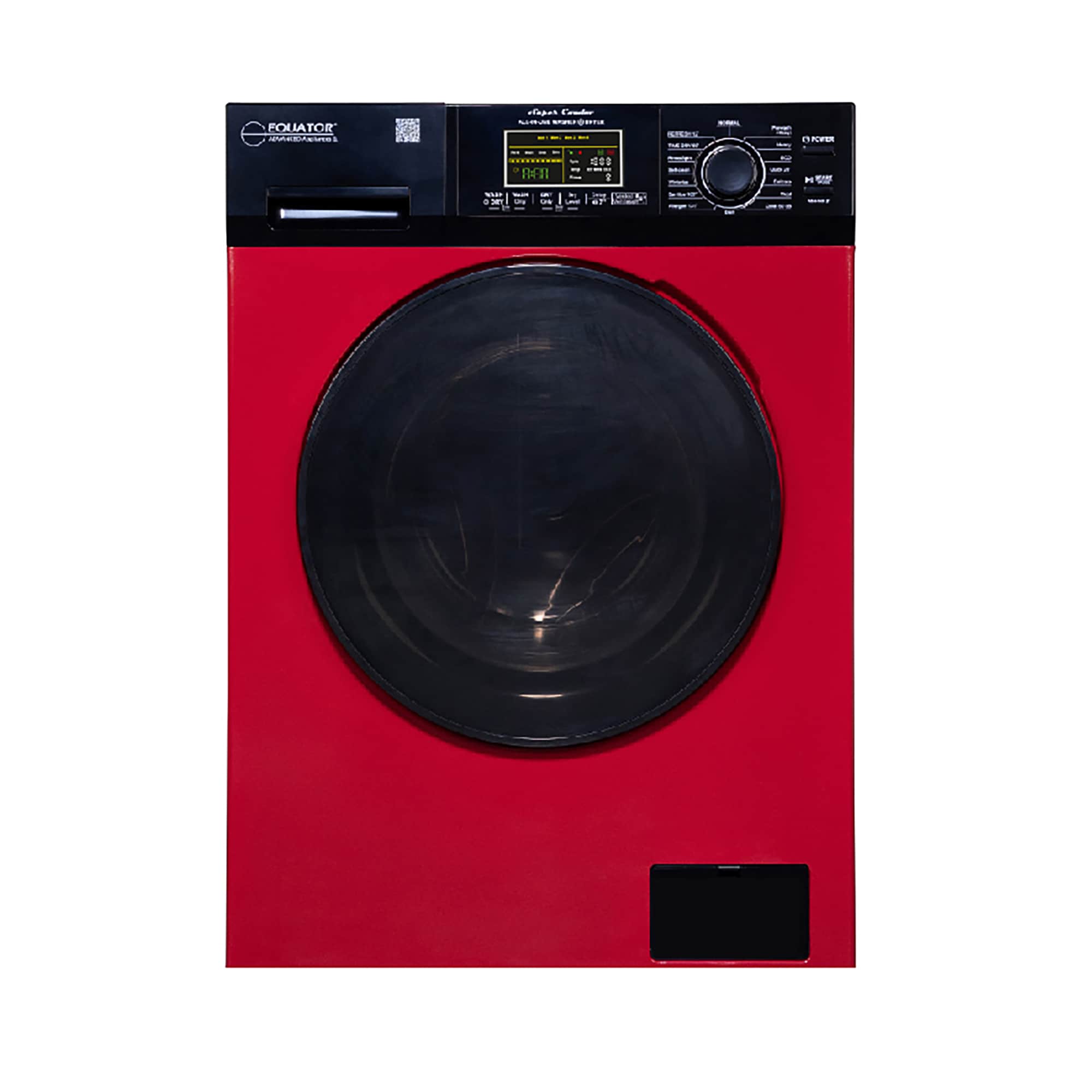 Lavadora Secadora Todo en Uno Compacta Digital de 1.9 pies cúbicos de Capacidad en Rojo y Negro con Ventilación Avanzada EZ 5500 CV ROJO