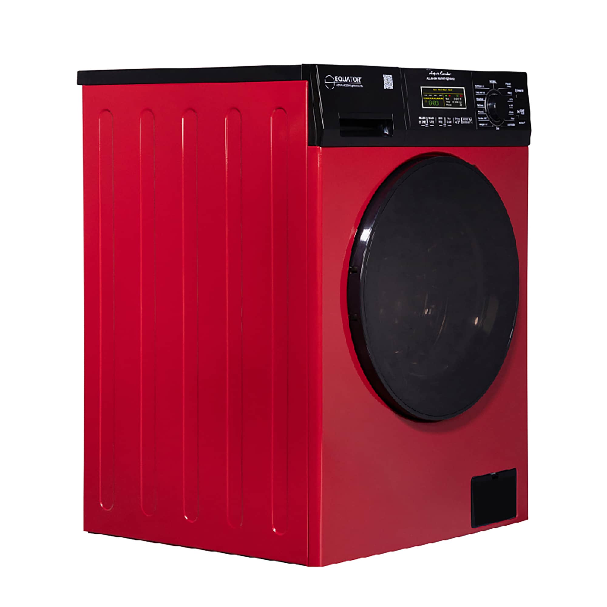 Lavadora Secadora Todo en Uno Compacta Digital de 1.9 pies cúbicos de Capacidad en Rojo y Negro con Ventilación Avanzada EZ 5500 CV ROJO