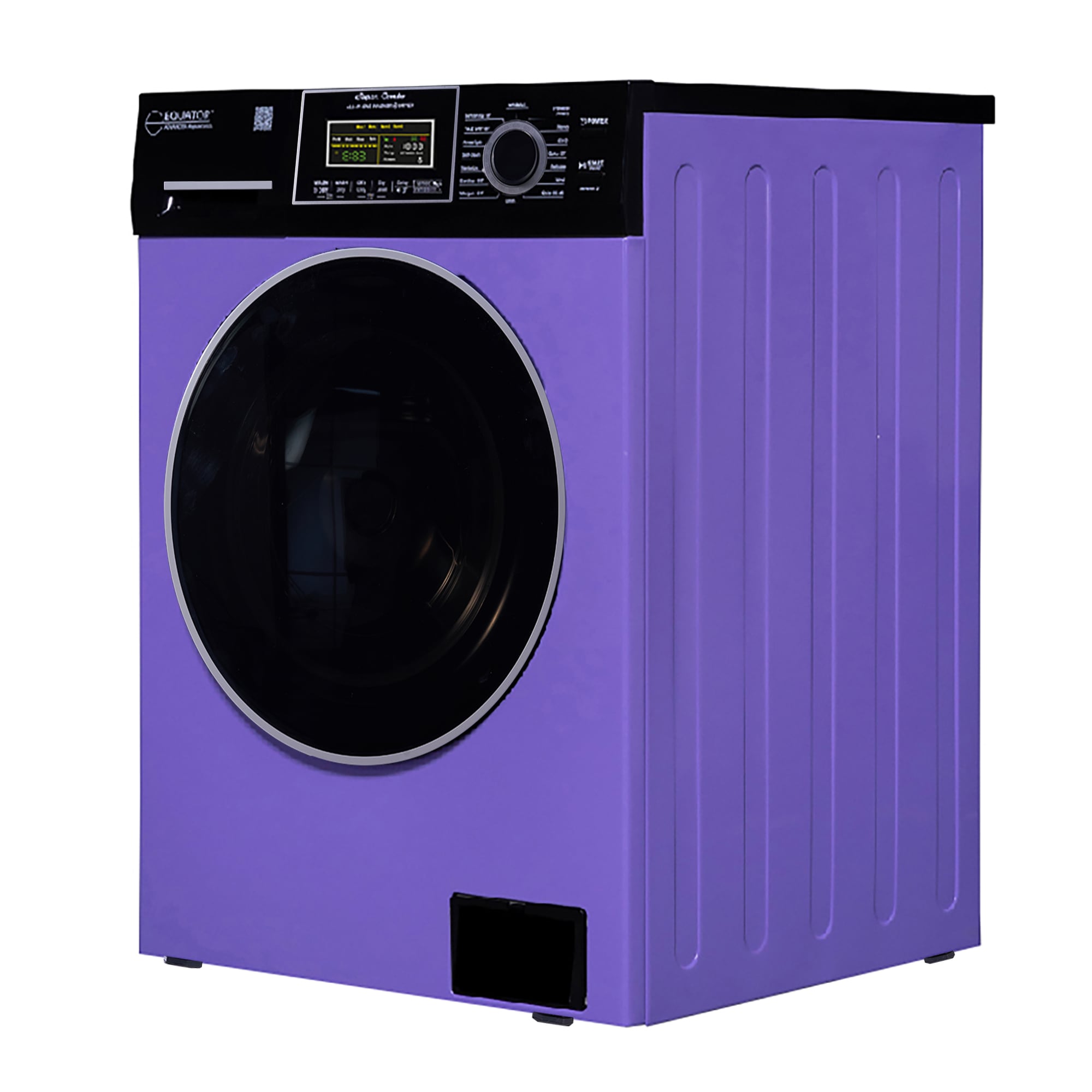 Combo Lavadora-Secadora Todo en Uno de 1.9 pies cúbicos en Azul Periwinkle/Negro con Ventilación Digital de Equator Advanced Appliances EZ 5500 CV P/B.