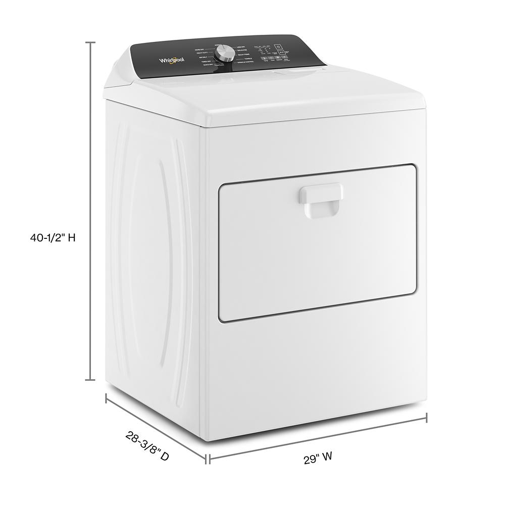Secadora de gas con ventilación de 7 pies cúbicos de Whirlpool (blanca) WGD5010LW