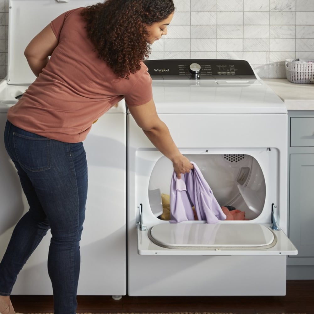 Secadora eléctrica con sensor de humedad de 7 pies cúbicos (blanca) Whirlpool