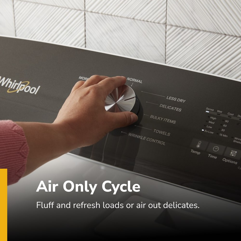 Secadora eléctrica con sensor de humedad de 7 pies cúbicos (blanca) Whirlpool