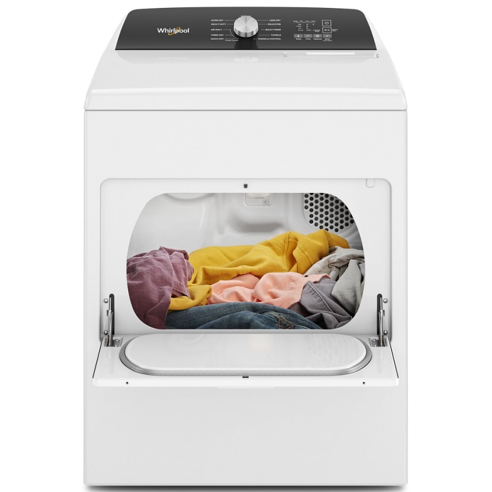 Secadora eléctrica con sensor de humedad de 7 pies cúbicos (blanca) Whirlpool