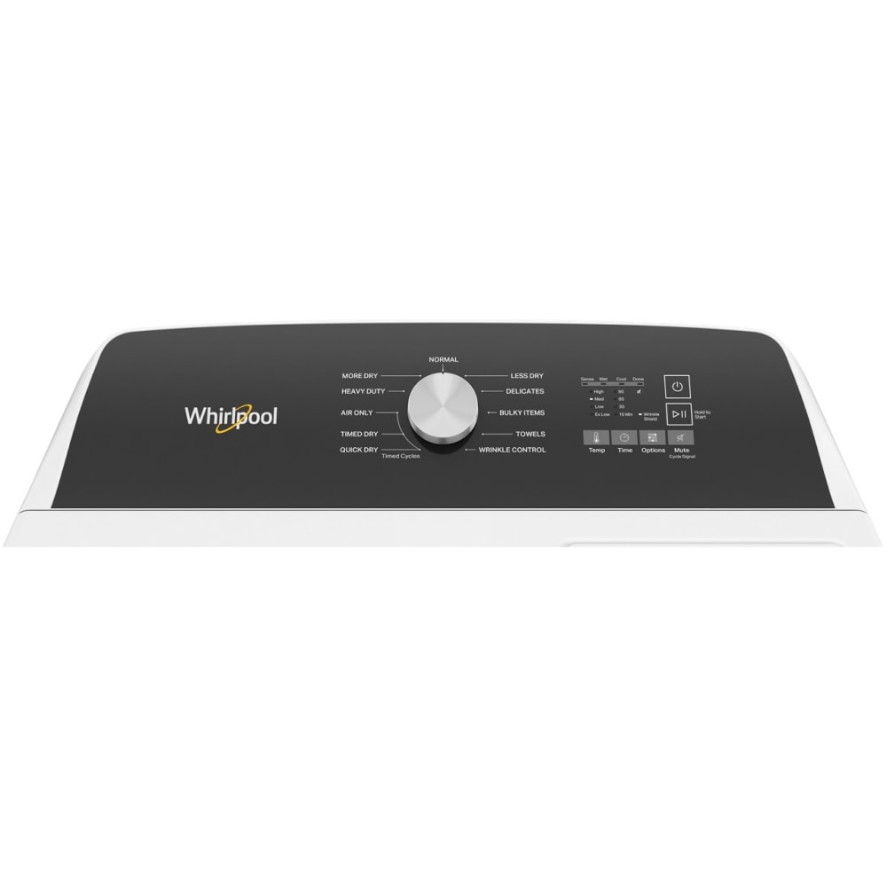 Secadora eléctrica con sensor de humedad de 7 pies cúbicos (blanca) Whirlpool
