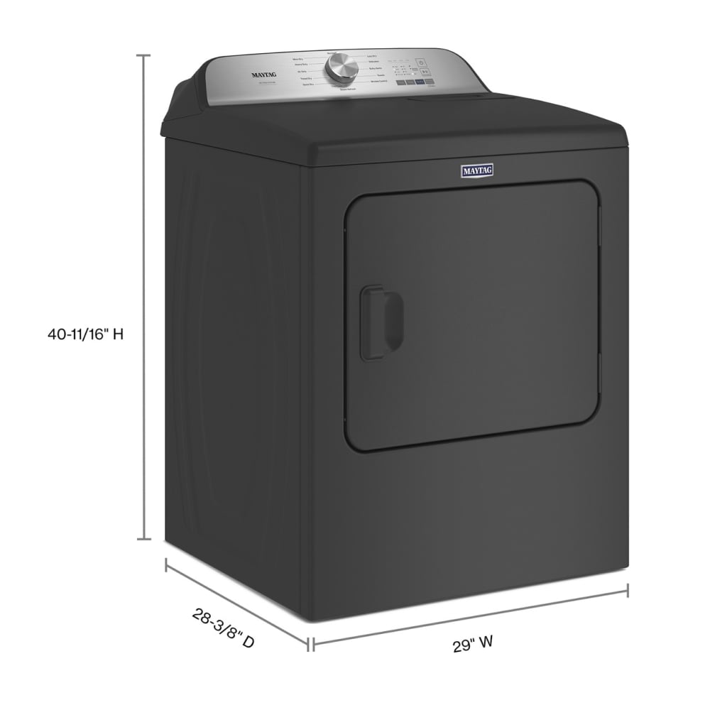 Secadora eléctrica con ciclo de vapor de 7.0 pies cúbicos para mascotas Maytag Pet Pro (Negro Volcánico) MED6500MBK