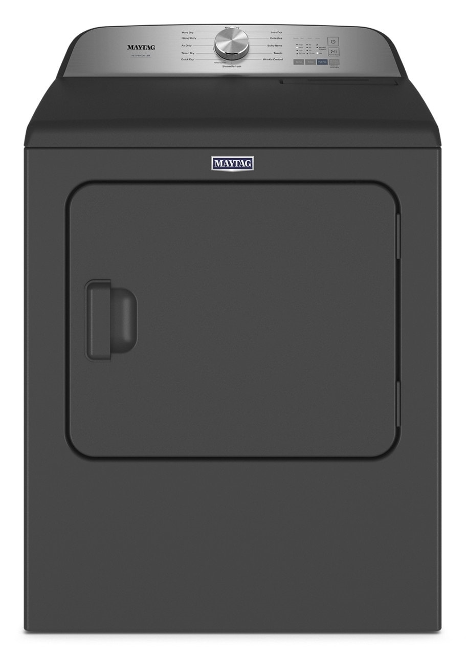 Secadora eléctrica con ciclo de vapor de 7.0 pies cúbicos para mascotas Maytag Pet Pro (Negro Volcánico) MED6500MBK