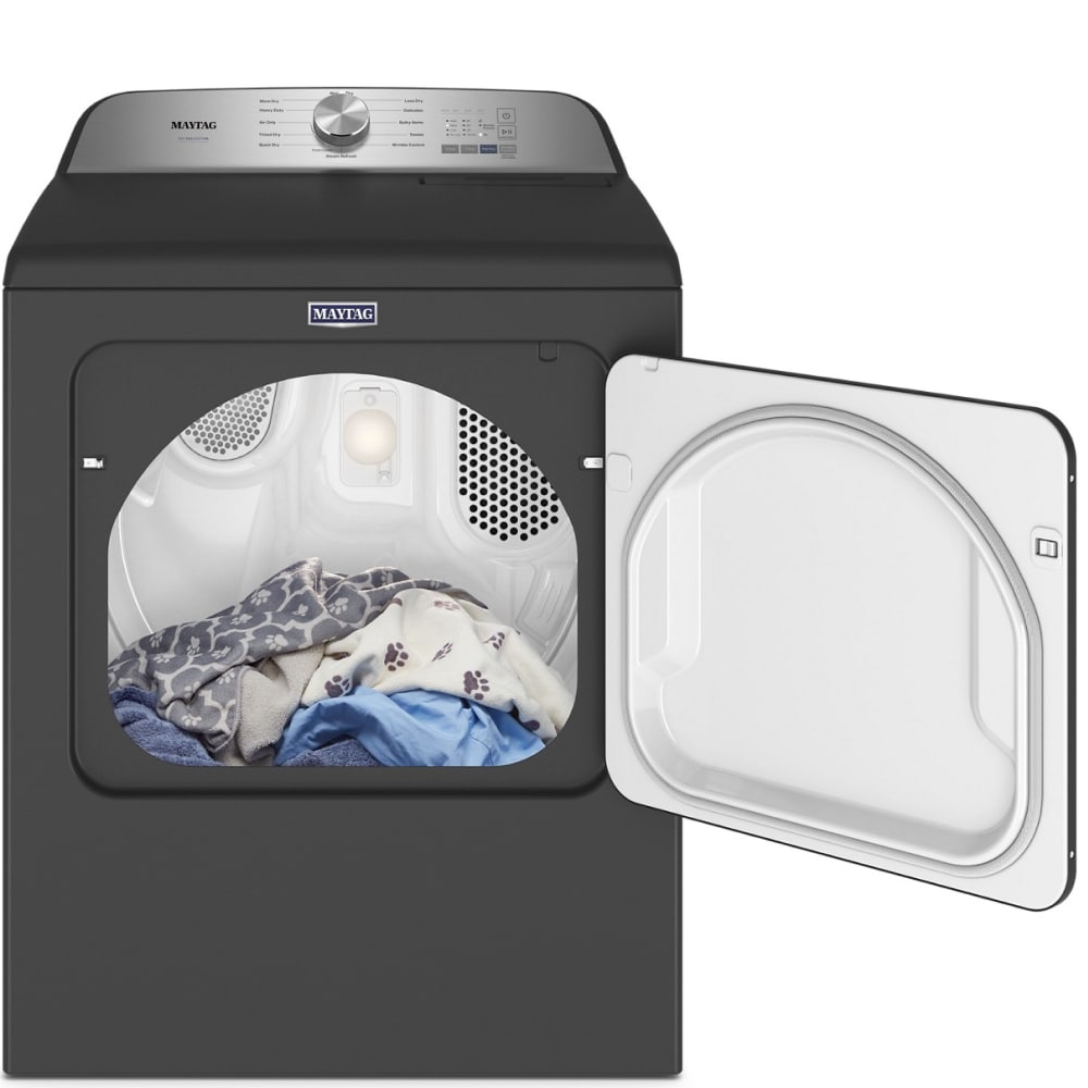 Secadora eléctrica con ciclo de vapor de 7.0 pies cúbicos para mascotas Maytag Pet Pro (Negro Volcánico) MED6500MBK
