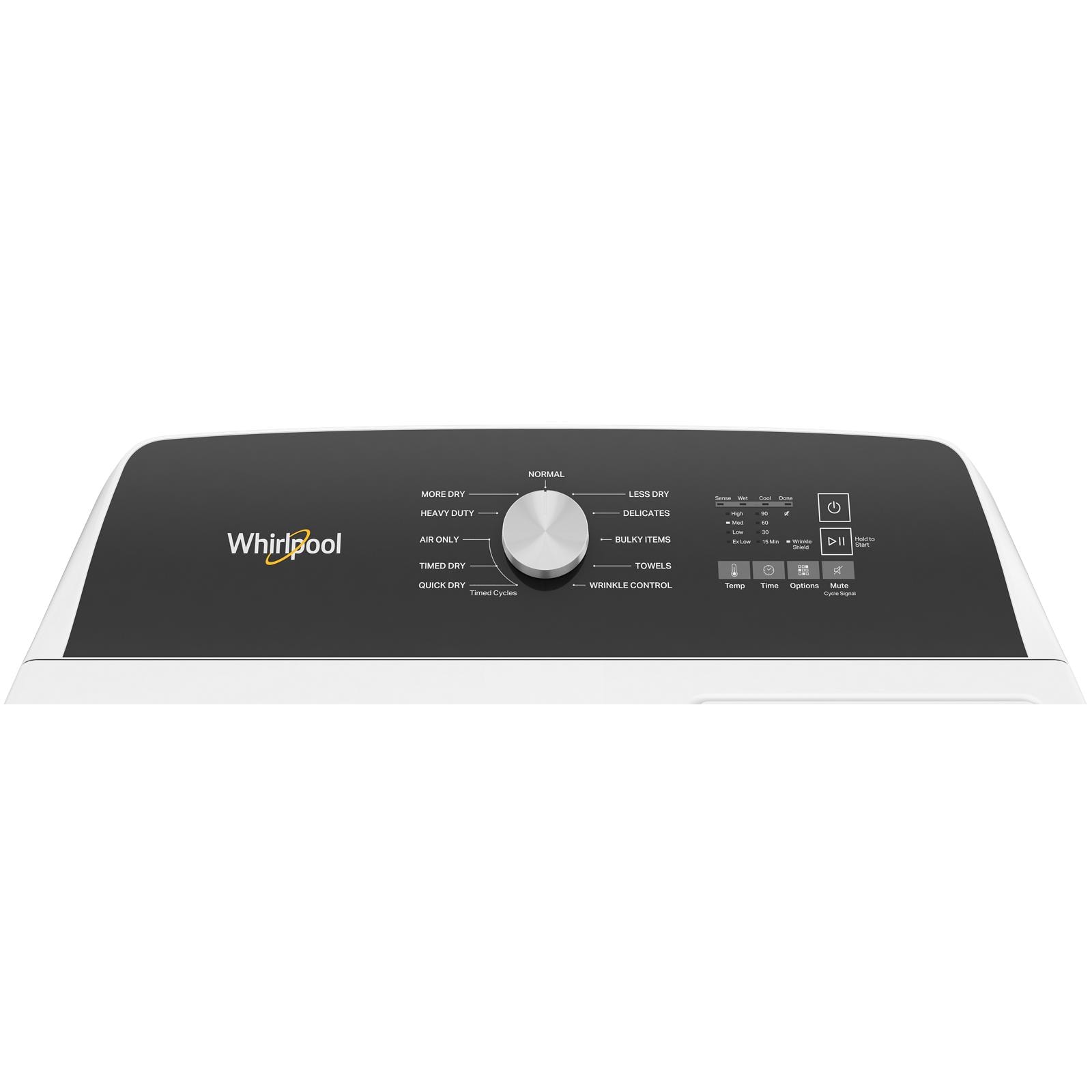 Secadora eléctrica ventilada Whirlpool de 7.0 pies cúbicos (Blanca) WED500RLW