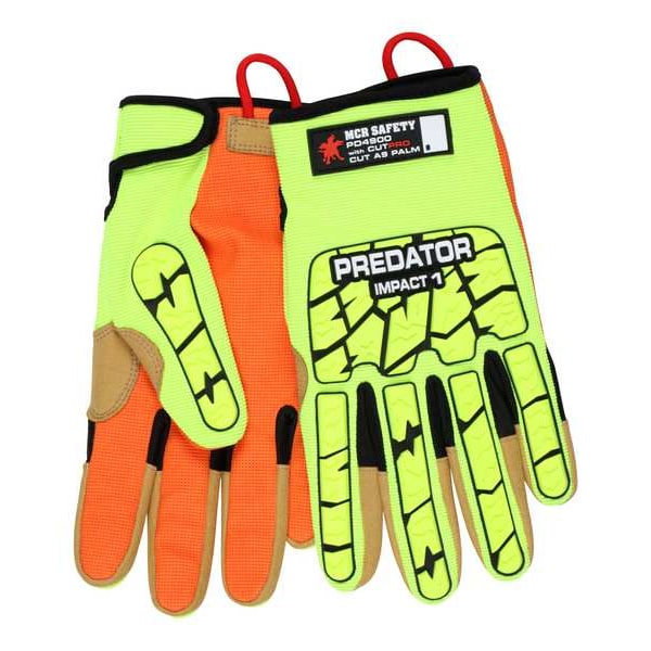 Guantes Mecánicos Predator, Nivel de Corte A9, Lima/ Naranja/ Blanco Fluorescente, XL - PD4900XL