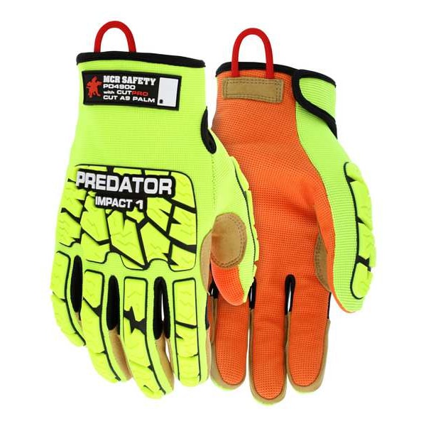 Guantes Mecánicos Predator, Nivel de Corte A9, Lima/ Naranja/ Blanco Fluorescente, XL - PD4900XL