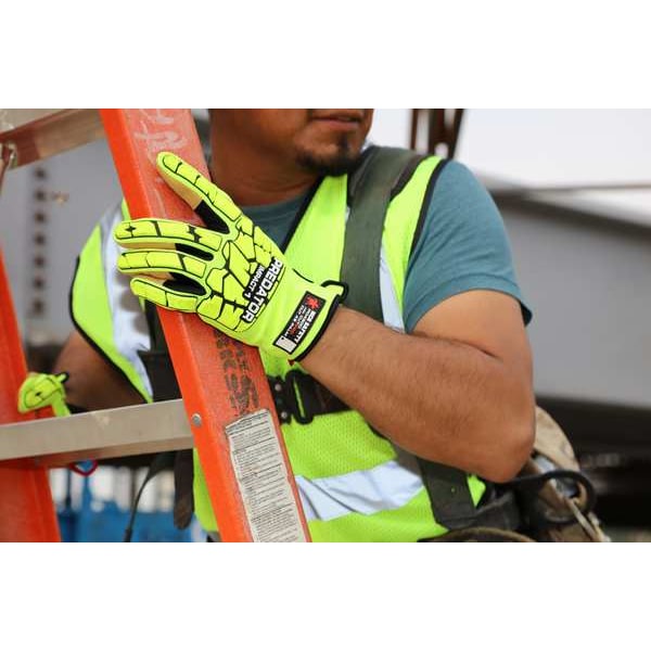 Guantes Mecánicos Predator, Nivel de Corte A9, Lima/ Naranja/ Blanco Fluorescente, XL - PD4900XL