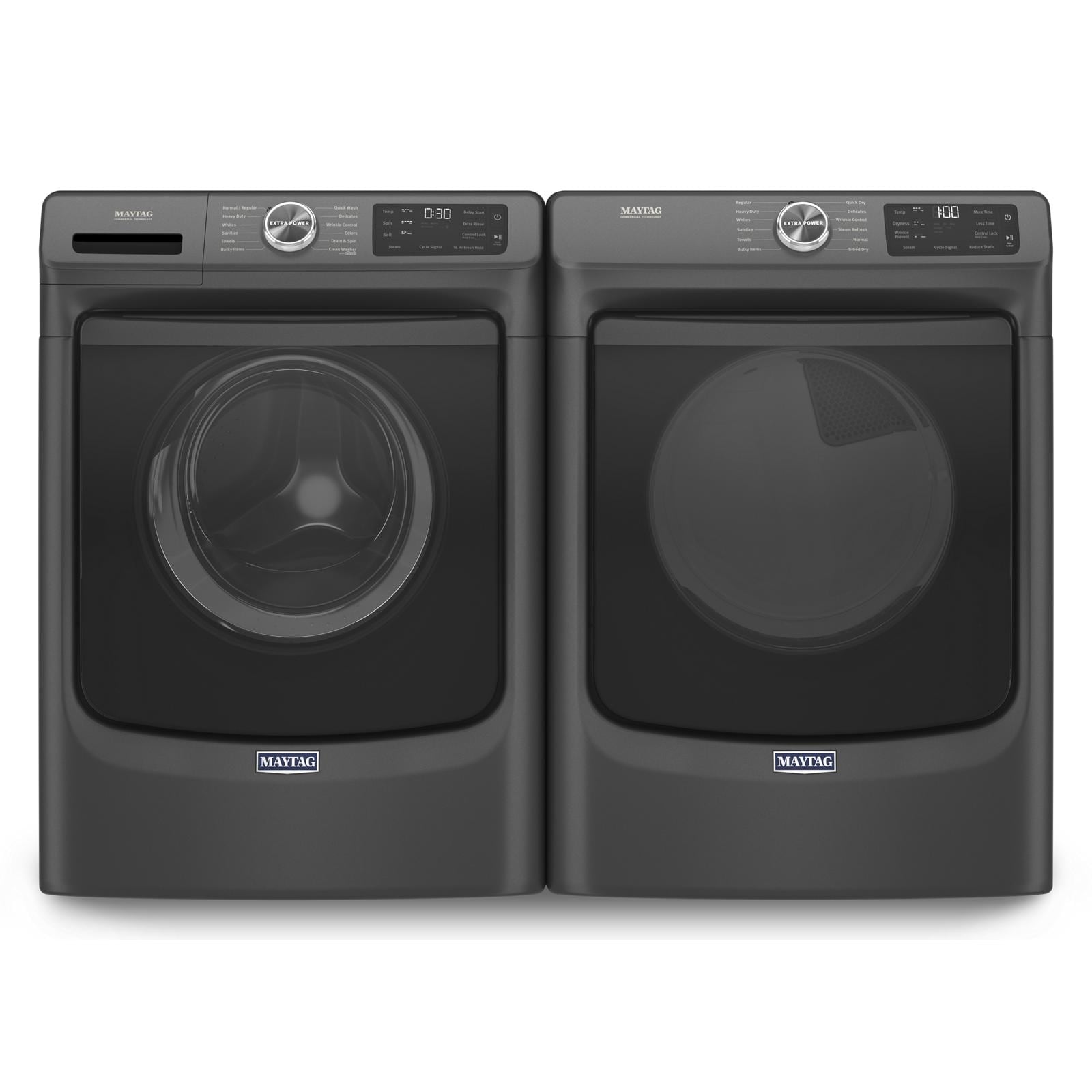 Secadora de gas apilable de ciclo de vapor de 7.3 pies cúbicos Maytag (Negro Volcánico) Certificada por Energy Star MGD6630MBK