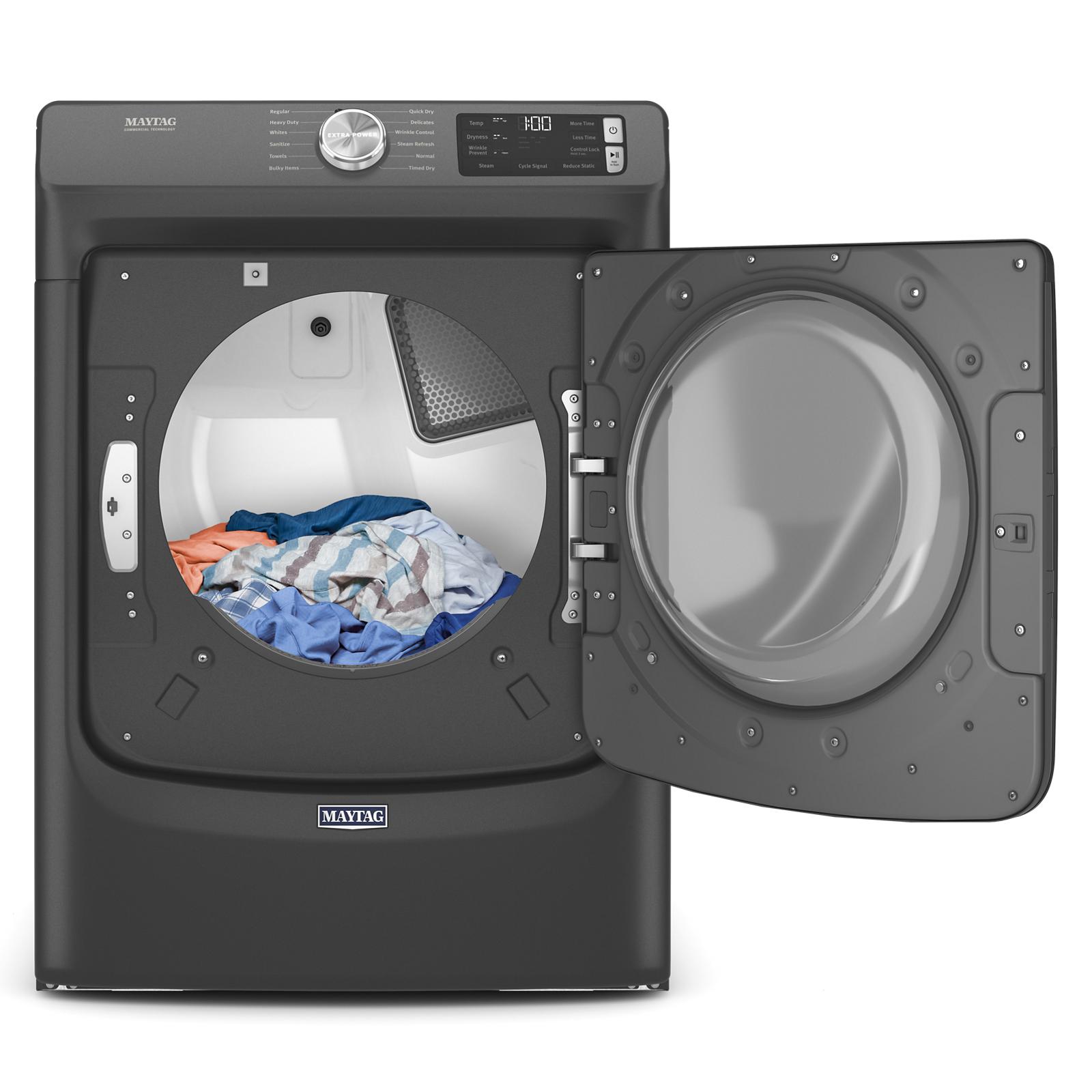 Secadora de gas apilable de ciclo de vapor de 7.3 pies cúbicos Maytag (Negro Volcánico) Certificada por Energy Star MGD6630MBK