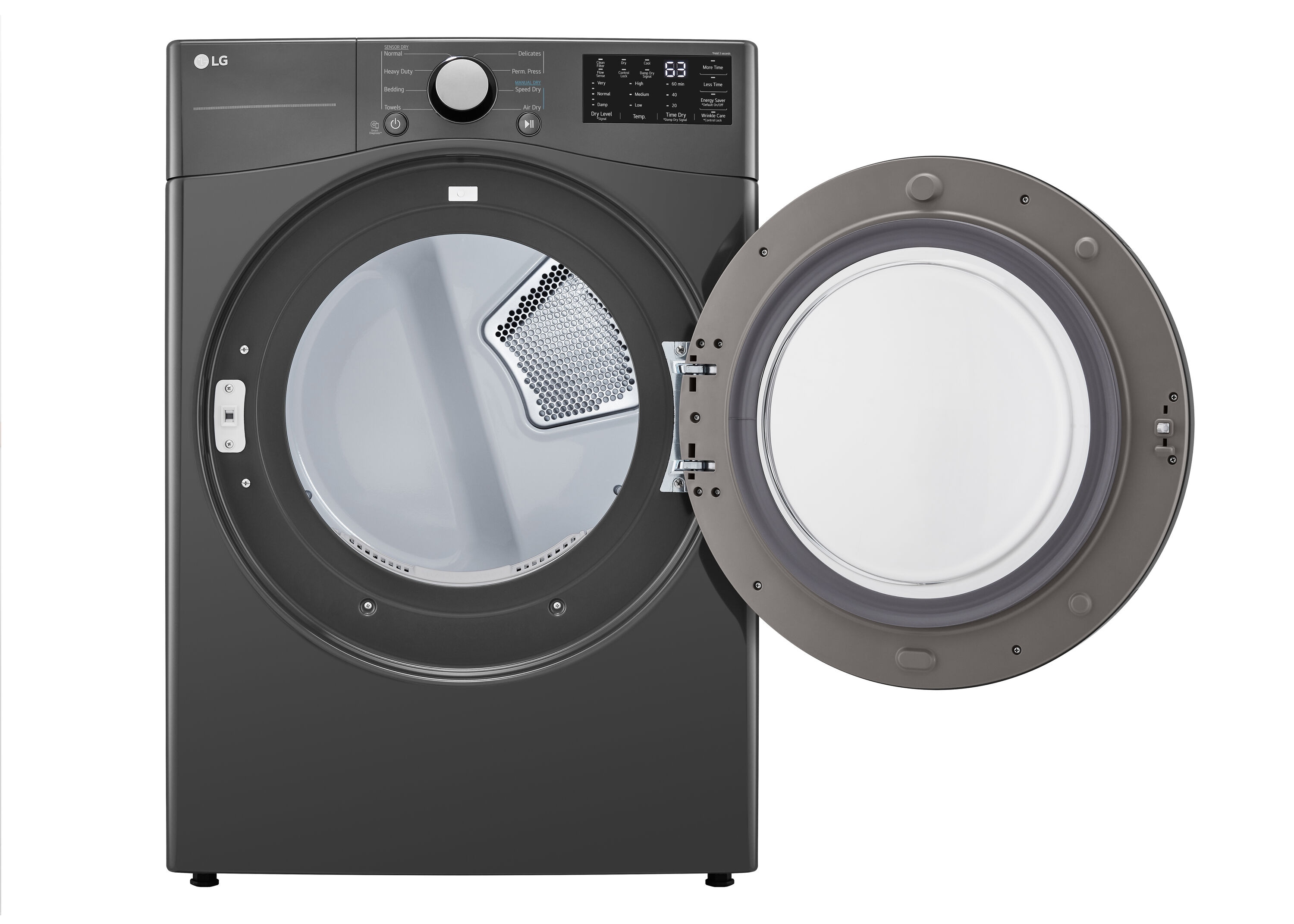 Secadora Eléctrica Apilable de 7.4 pies cúbicos con ventilación (Negro Mate) Certificada Energy Star DLE3470M