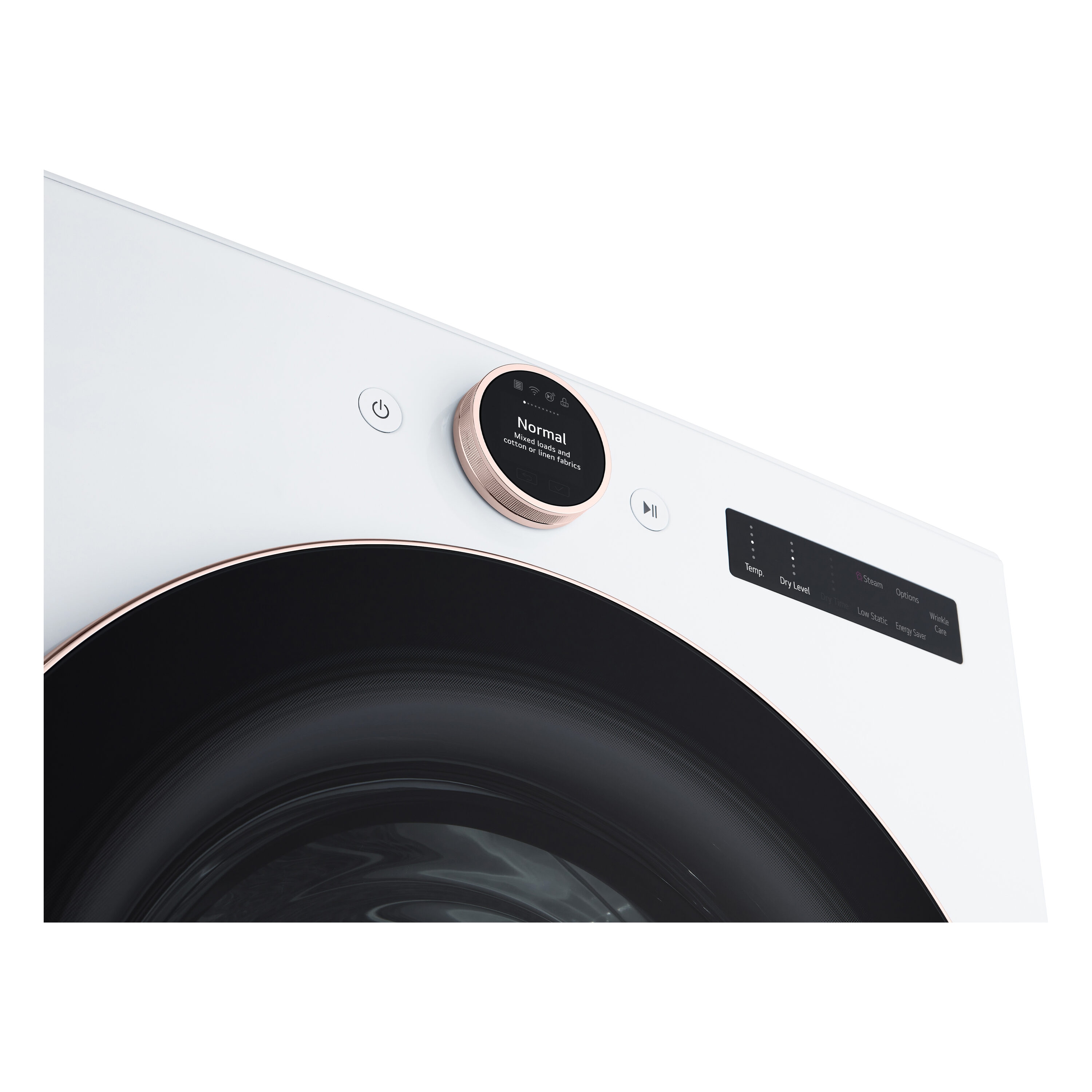 Secadora de gas apilable LG de 7.4 pies cúbicos con ciclo de vapor y compatible con tecnología inteligente (Blanco) - DLGX6501W